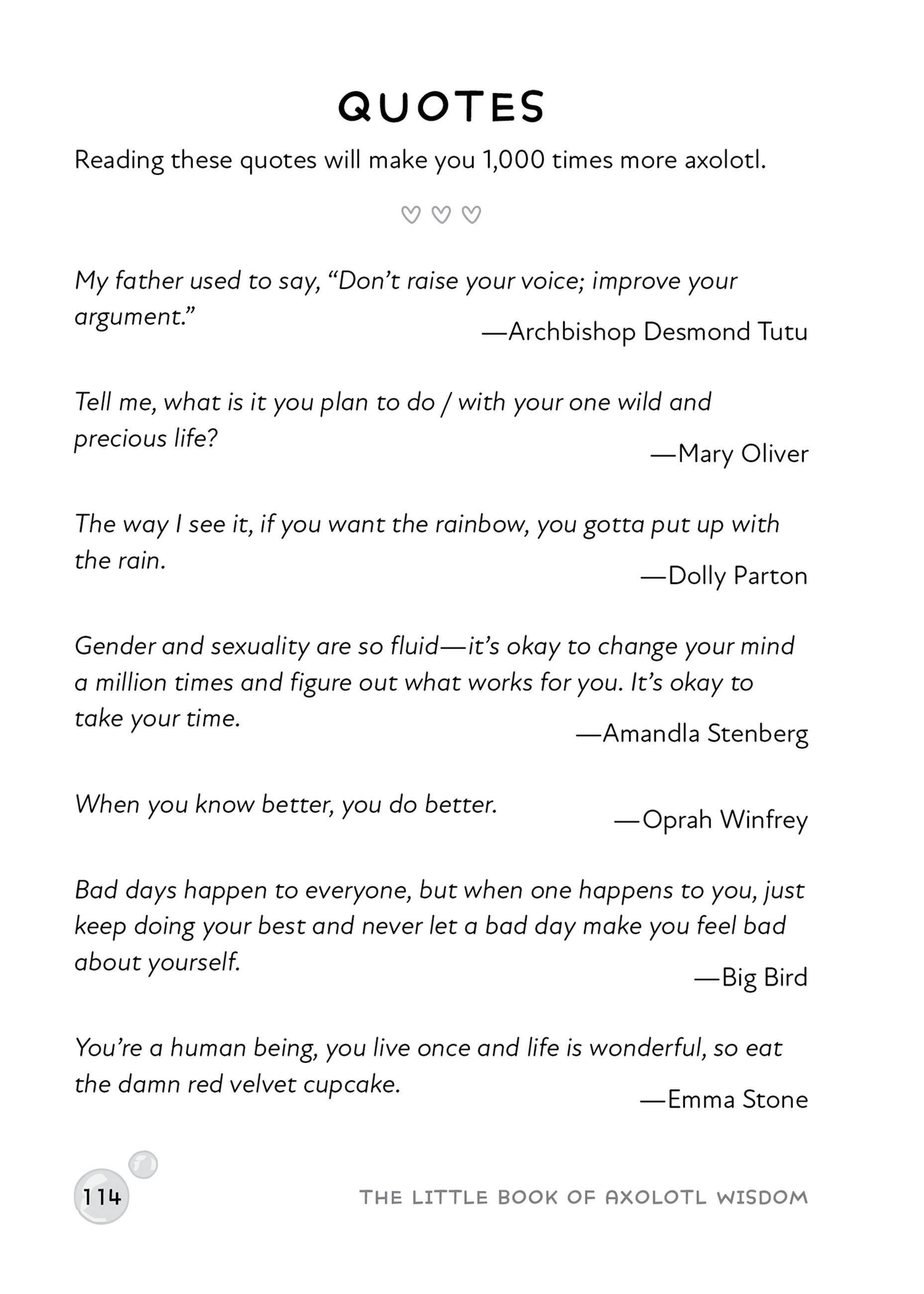 Beispielinhalt (Bild) Little Book of Axolotl Wisdom