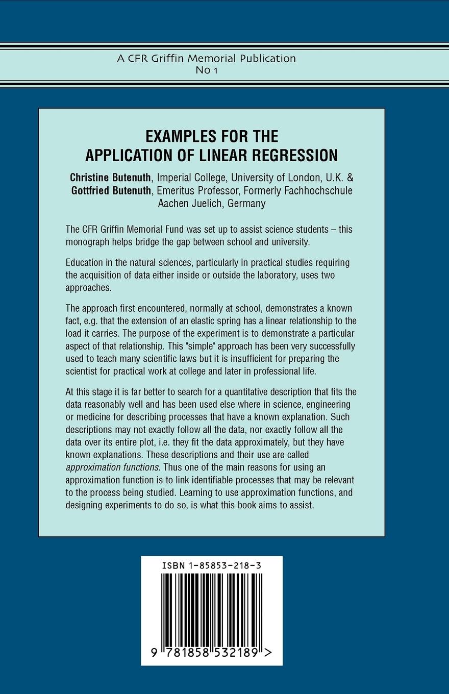 Rückseitencover Examples for the Application of Linear Regression