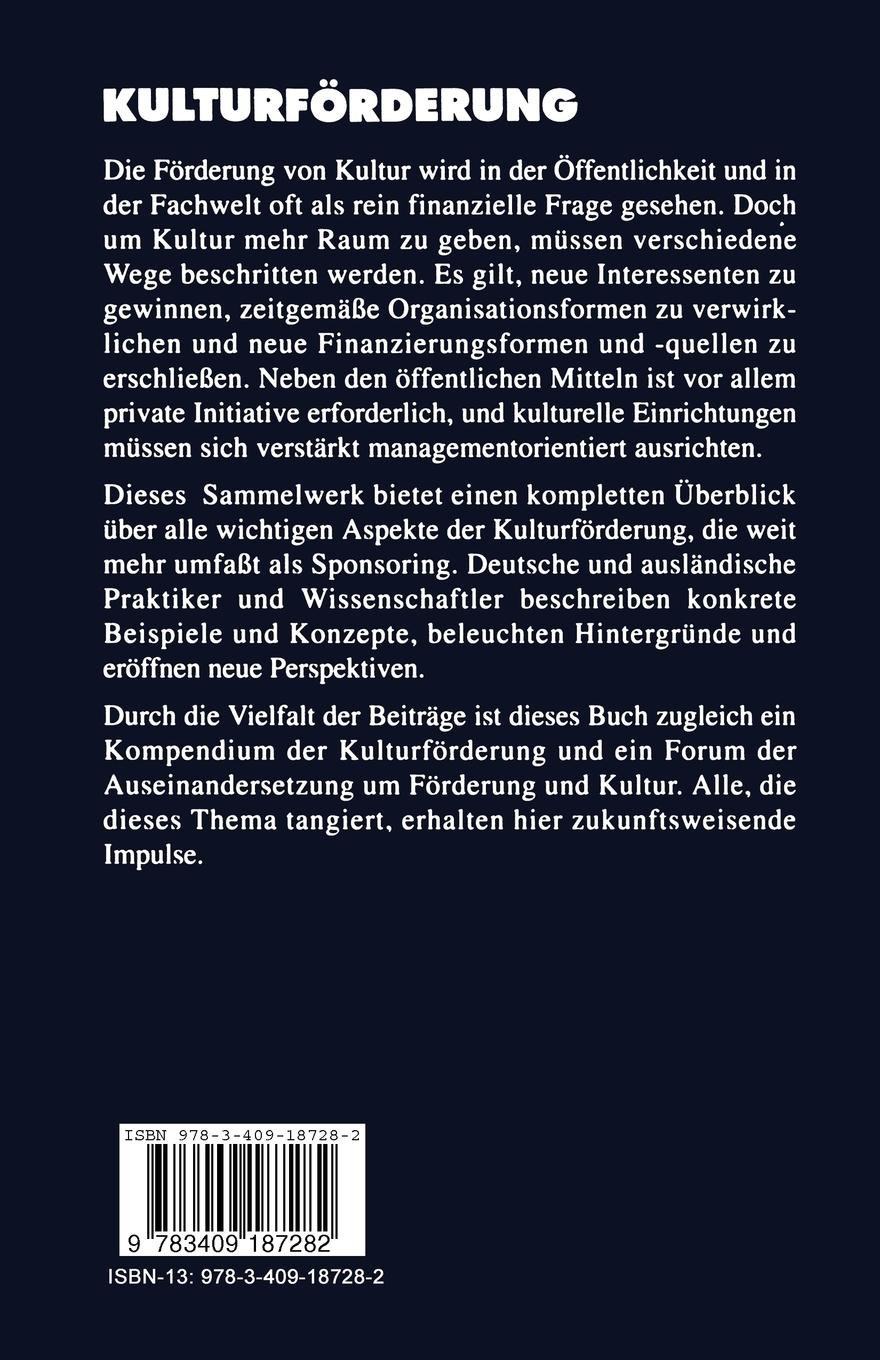 Rückseitencover Kulturförderung