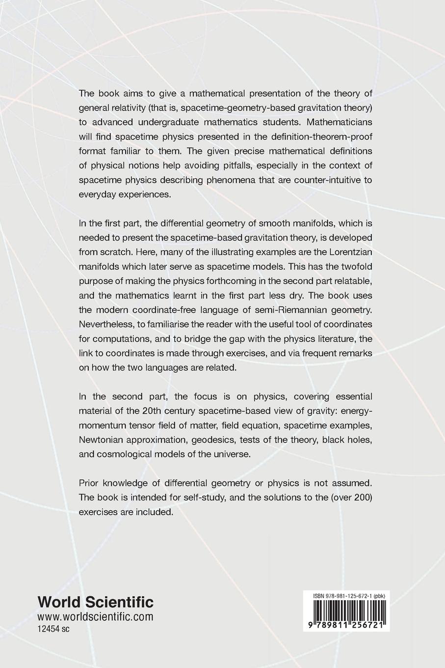 Rückseitencover MATHEMATICAL INTRODUCTION TO GENERAL RELATIVITY, A