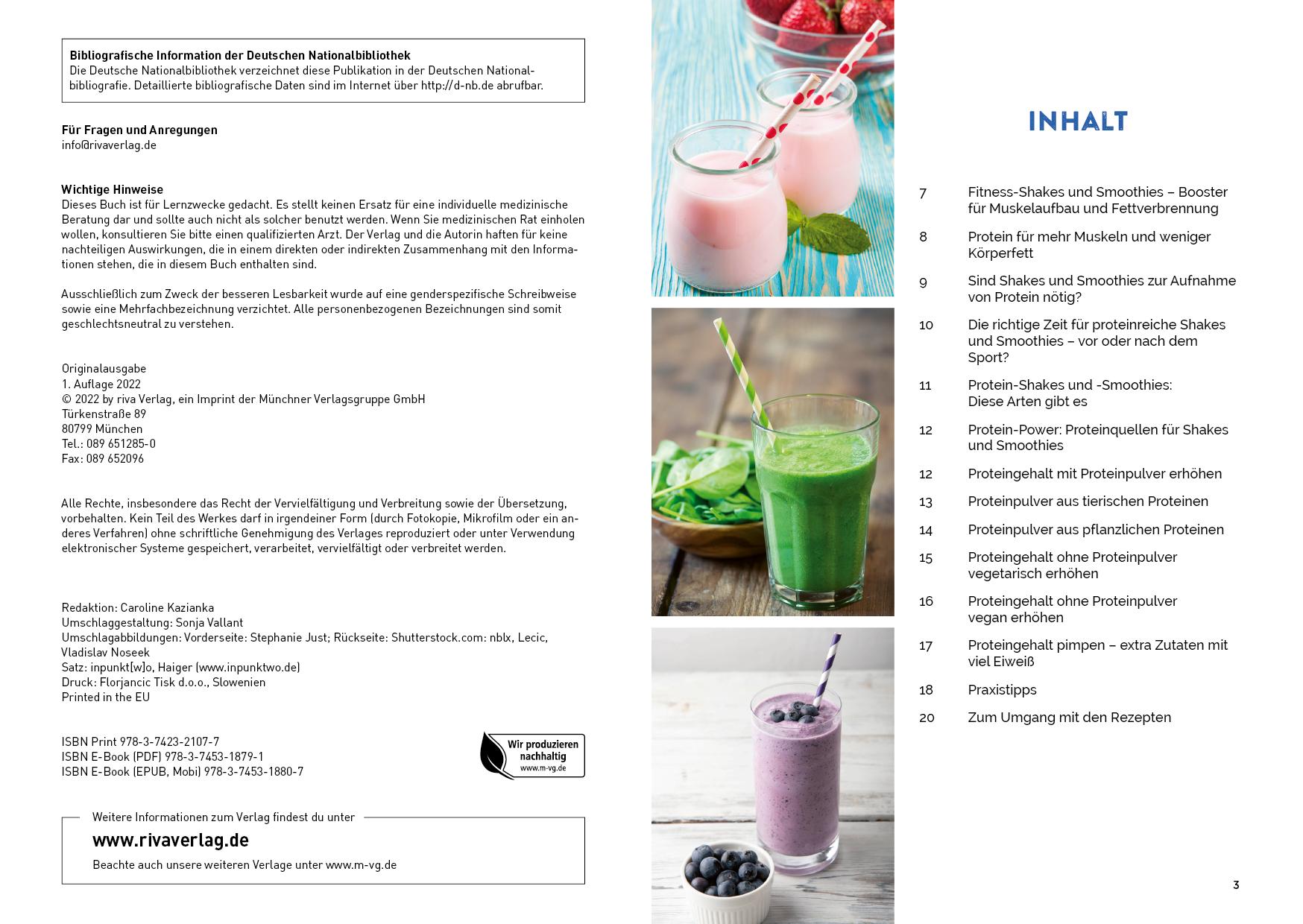 Beispielinhalt (Bild) Fitness-Shakes und -Smoothies