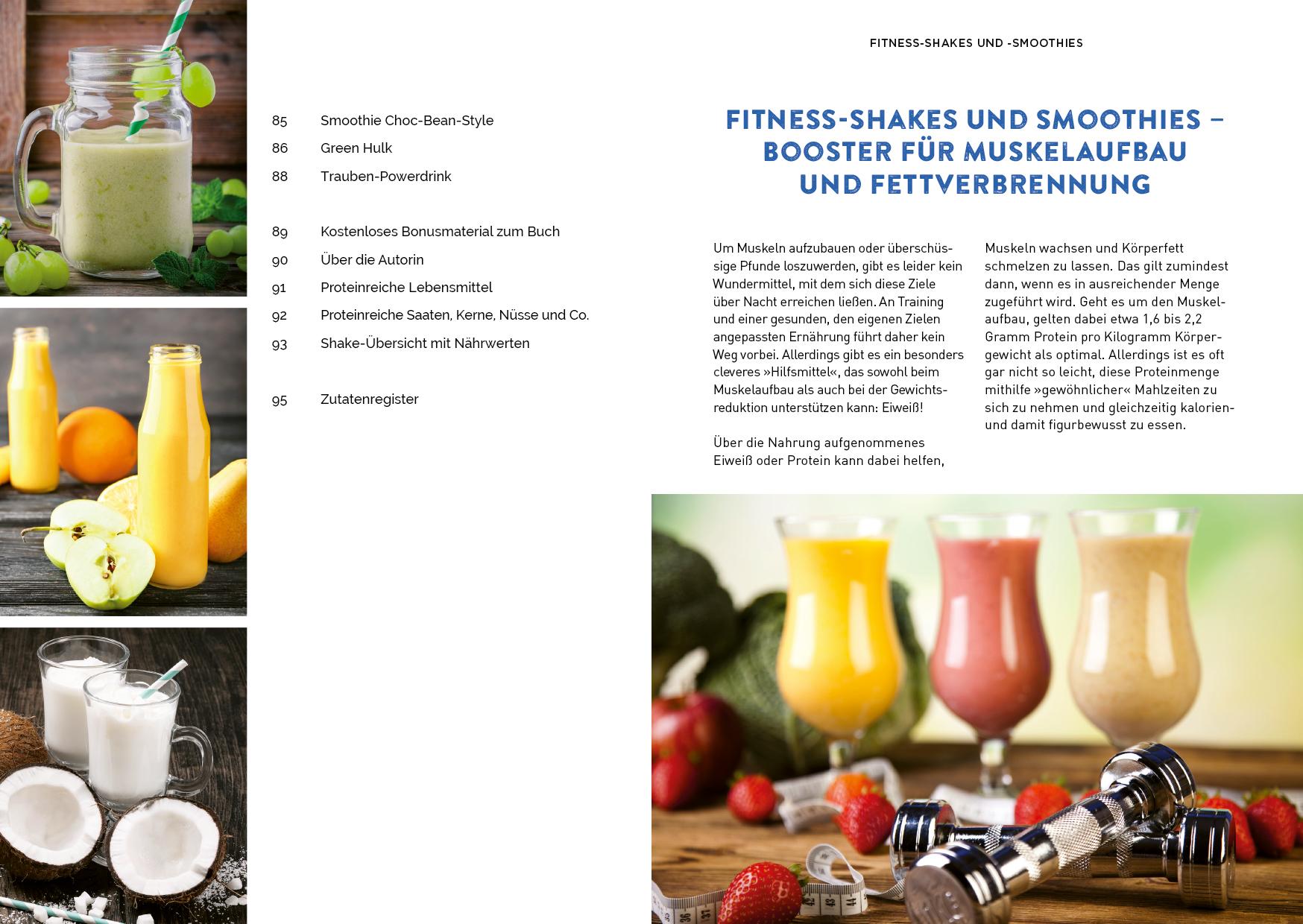 Beispielinhalt (Bild) Fitness-Shakes und -Smoothies