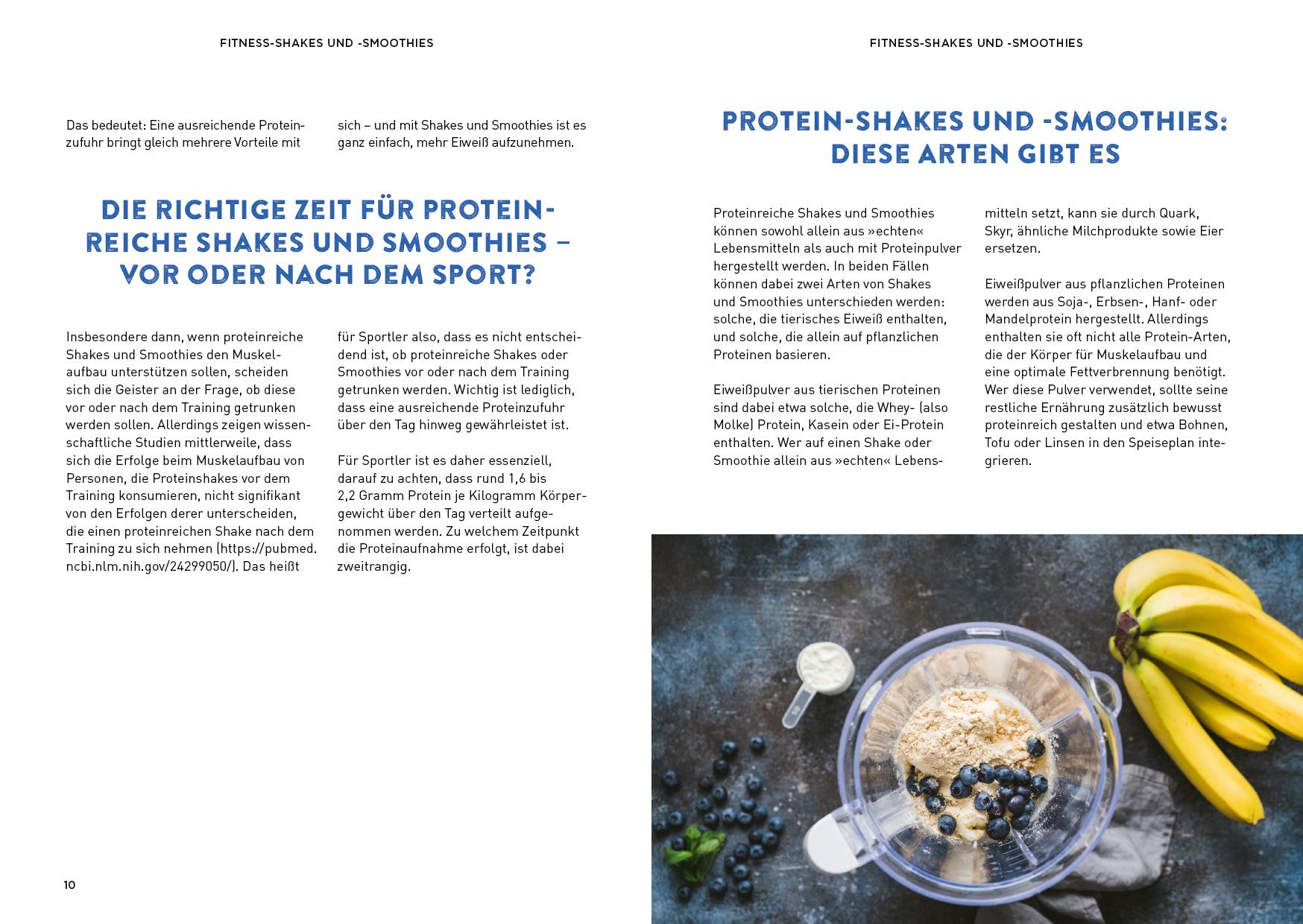Beispielinhalt (Bild) Fitness-Shakes und -Smoothies