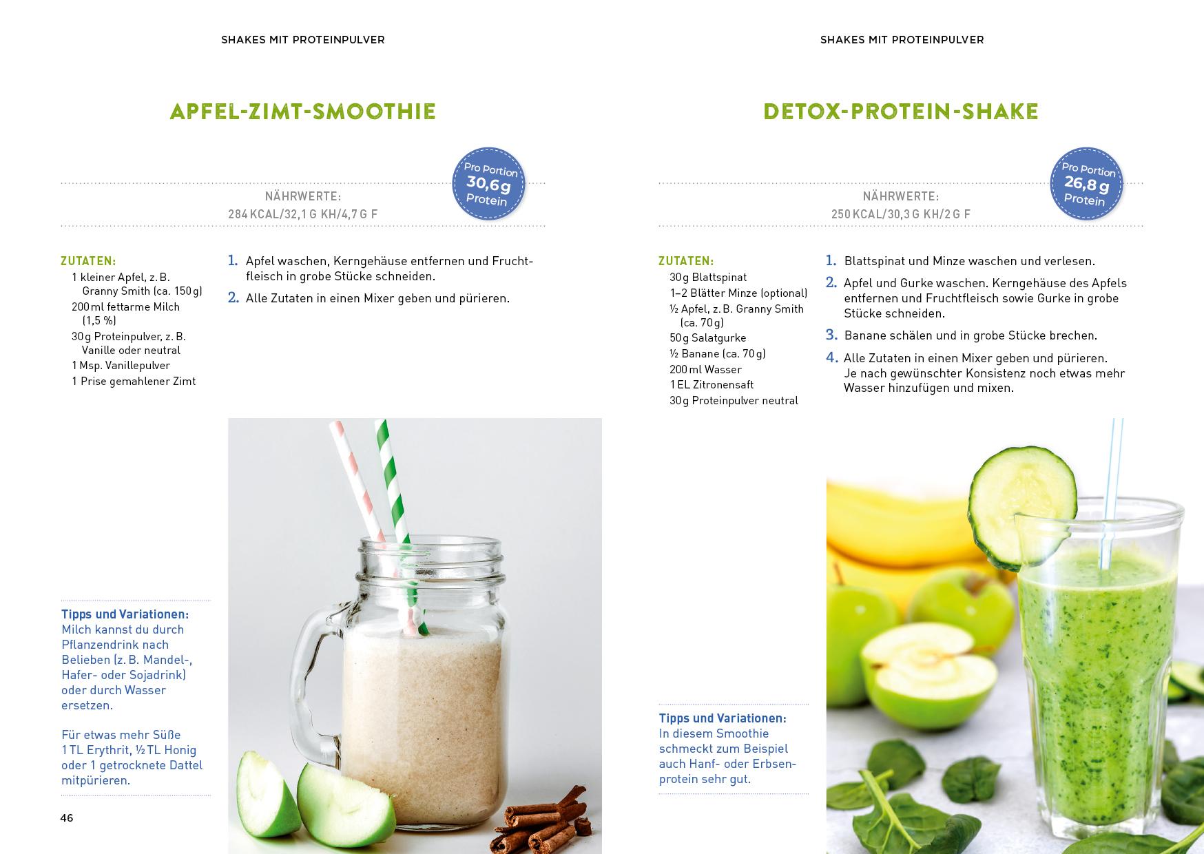 Beispielinhalt (Bild) Fitness-Shakes und -Smoothies
