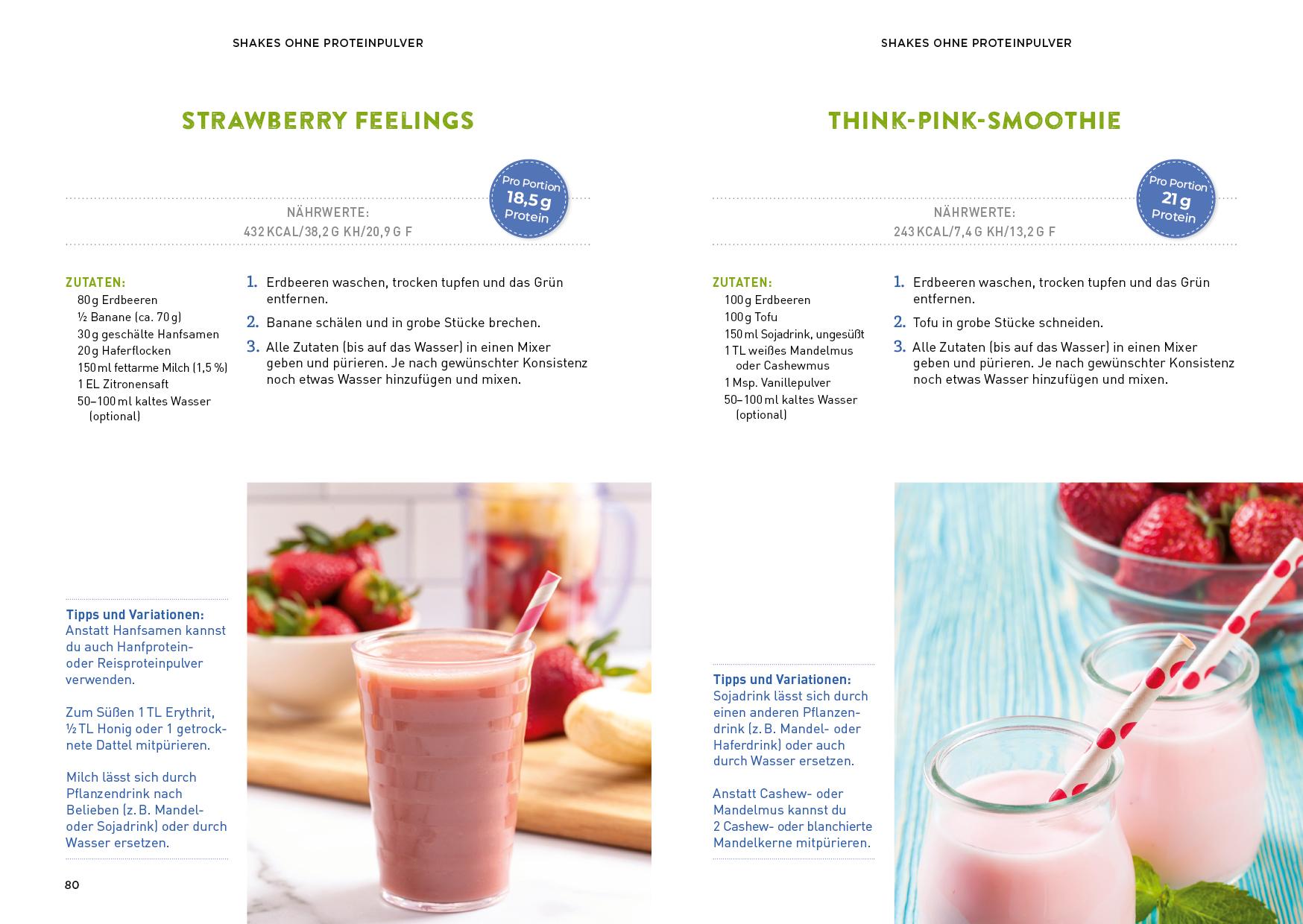 Beispielinhalt (Bild) Fitness-Shakes und -Smoothies