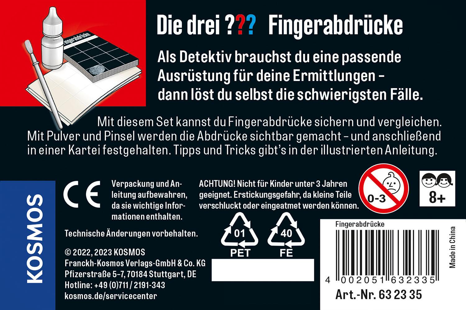 Rückseitencover Die drei ??? Fingerabdrücke