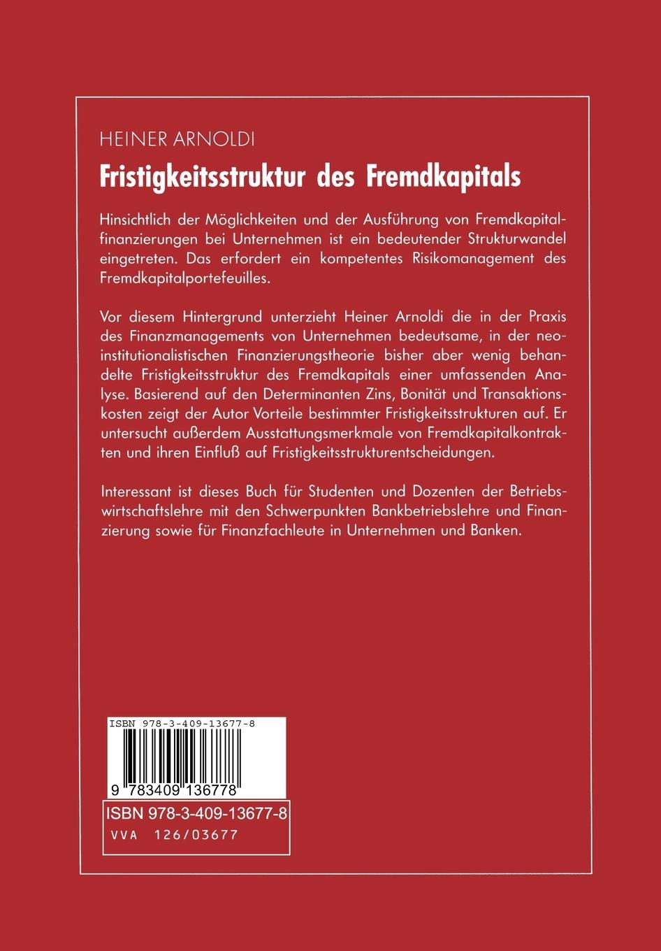 Rückseitencover Fristigkeitsstruktur des Fremdkapitals