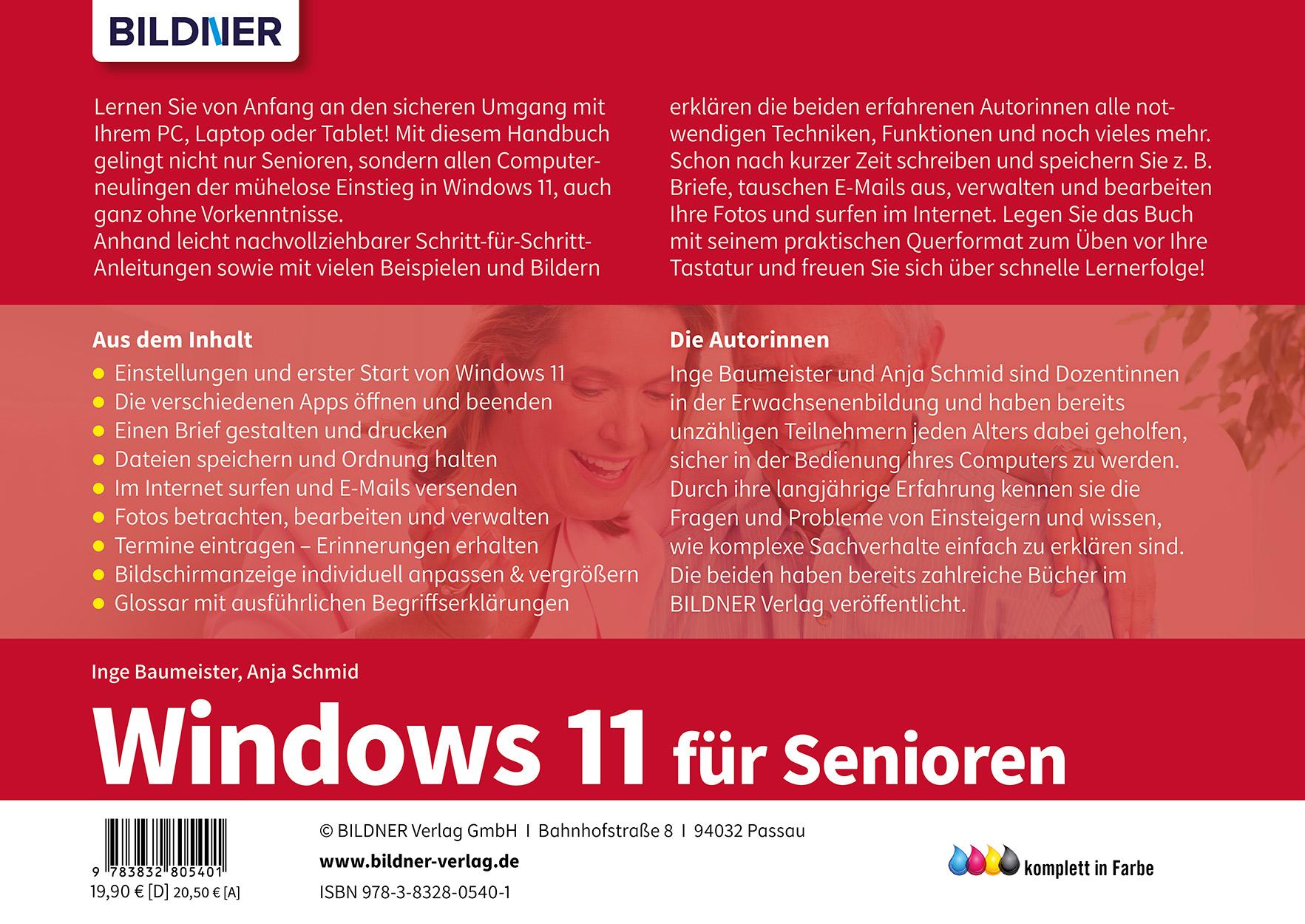 Rückseitencover Windows 11 für Senioren