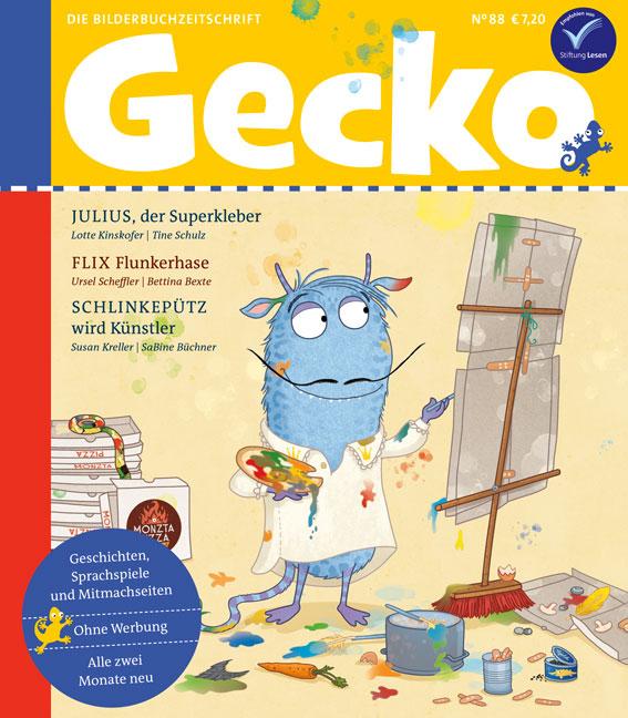 Vorderes Coverbild Gecko Kinderzeitschrift Band 88