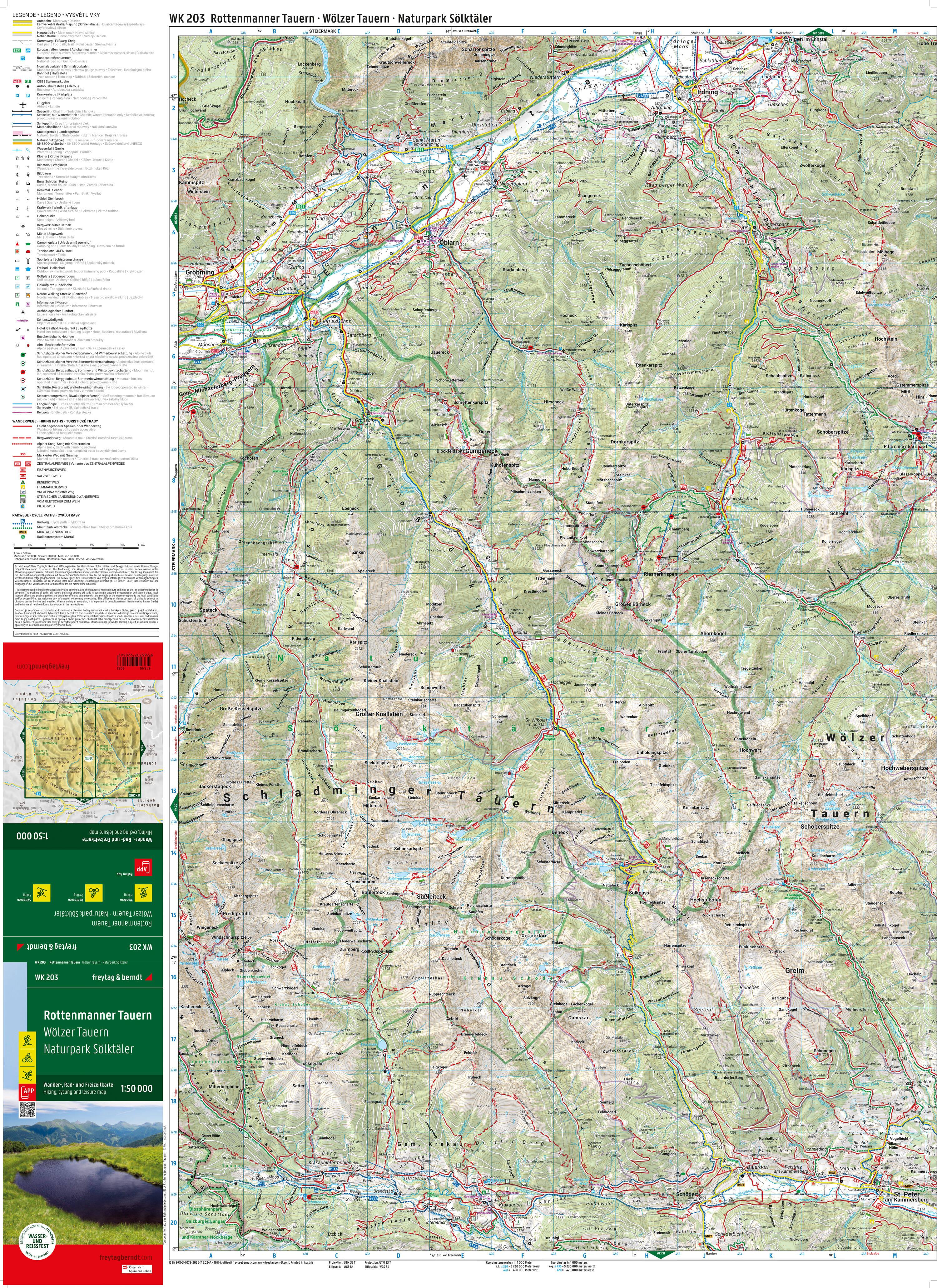 Beispielinhalt (Bild) Rottenmanner Tauern, Wander-, Rad- und Freizeitkarte 1:50.000, freytag & berndt, WK 203