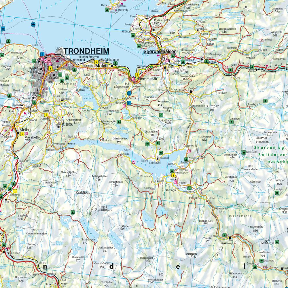 Beispielinhalt (Bild) Norwegen Mitte, Straßen- und Freizeitkarte 1:250.000, freytag & berndt