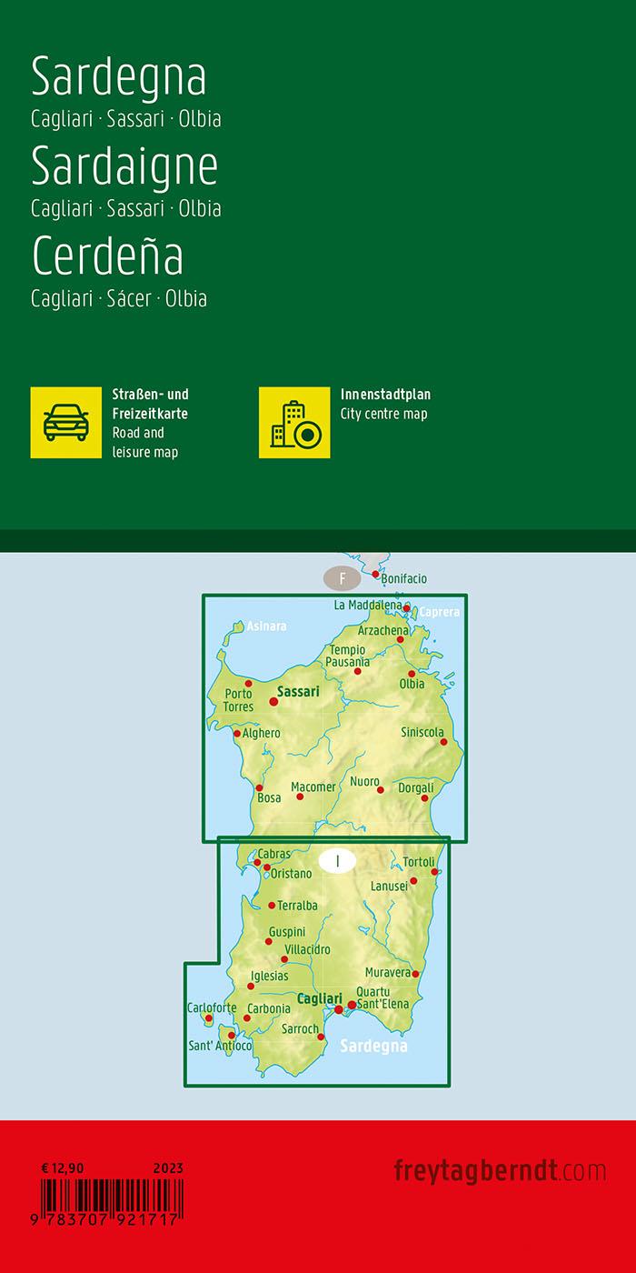 Rückseitencover Sardinien, Straßen- und Freizeitkarte 1:150.000, freytag & berndt