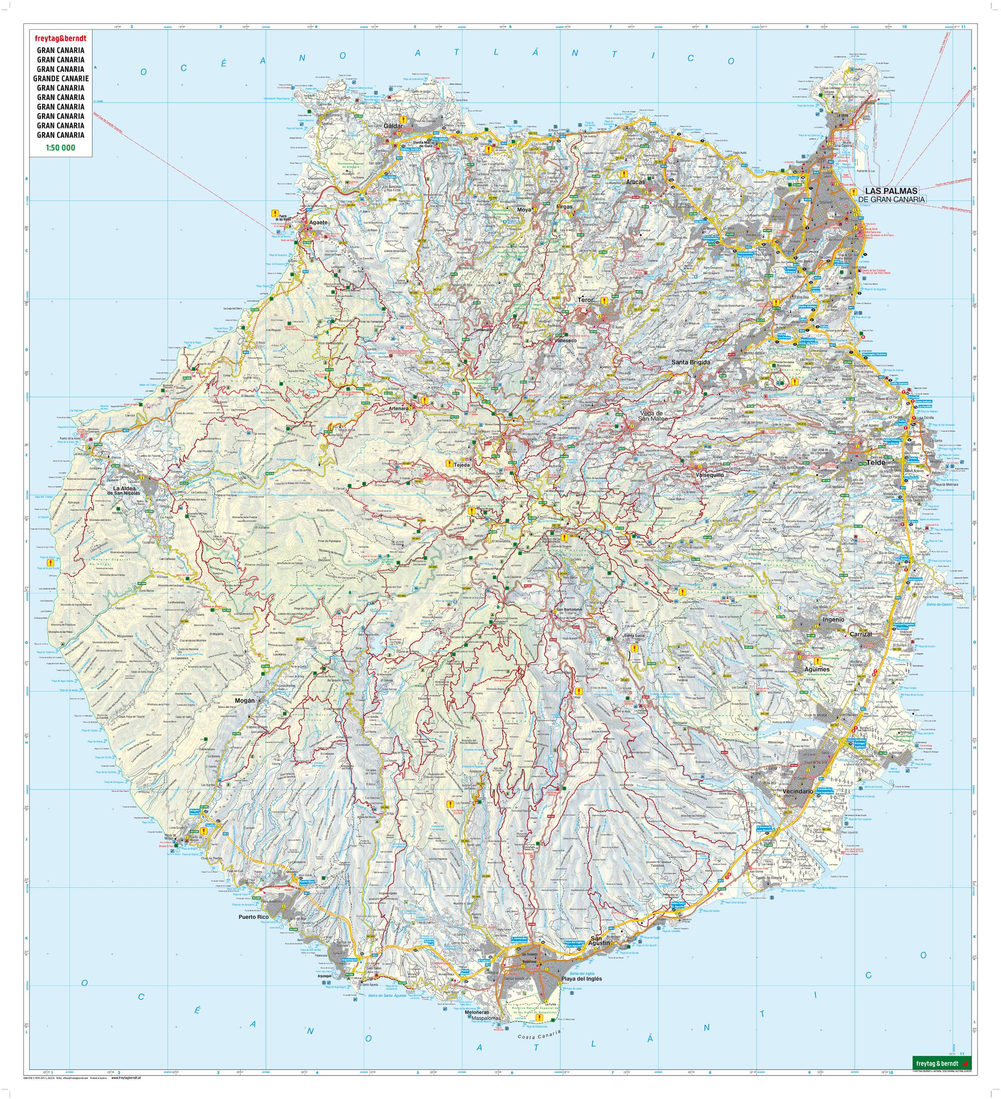Beispielinhalt (Bild) Gran Canaria, Straßen- und Freizeitkarte 1:50.000, freytag & berndt