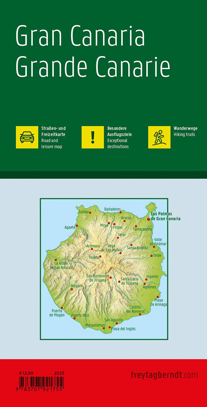 Rückseitencover Gran Canaria, Straßen- und Freizeitkarte 1:50.000, freytag & berndt