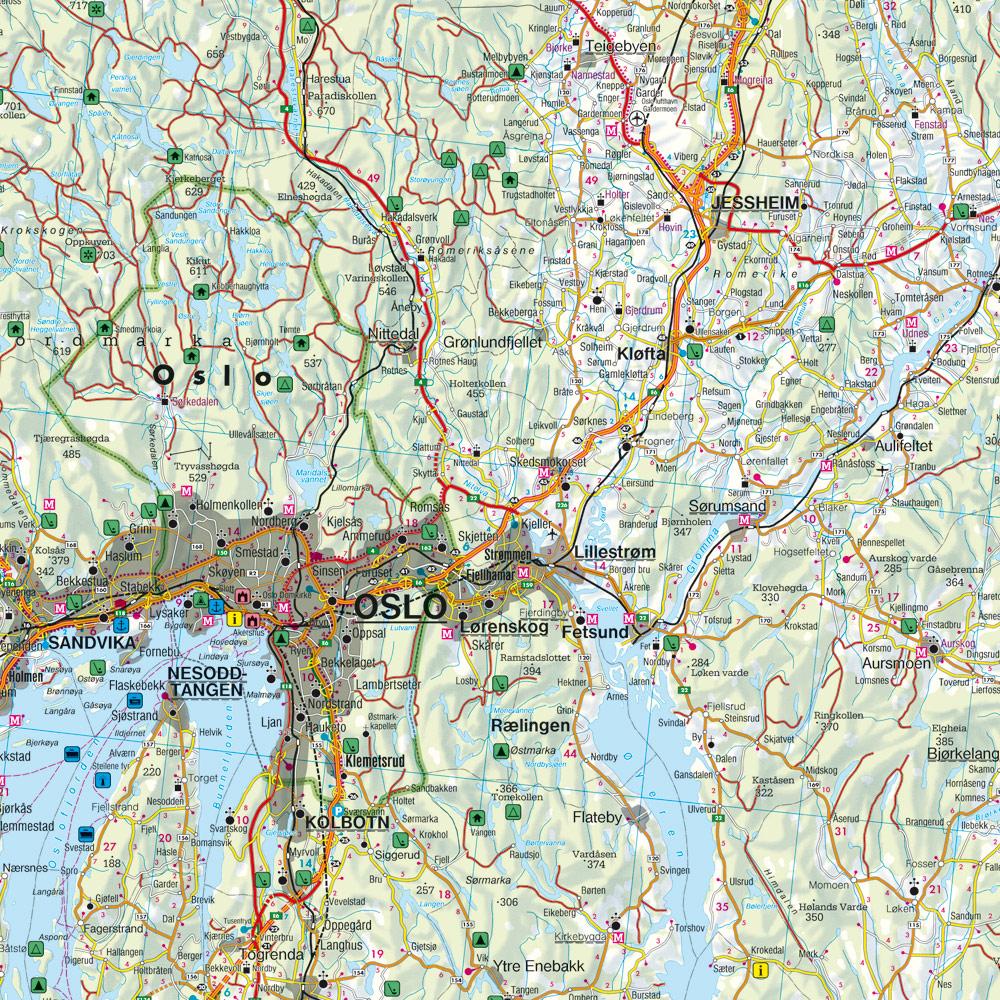 Beispielinhalt (Bild) Norwegen Süd, Straßen- und Freizeitkarte 1:250.000, freytag & berndt