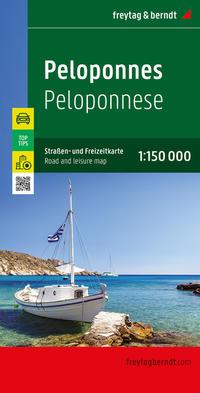 Vorderes Coverbild Peloponnes, Straßen- und Freizeitkarte 1:150.000, freytag & berndt