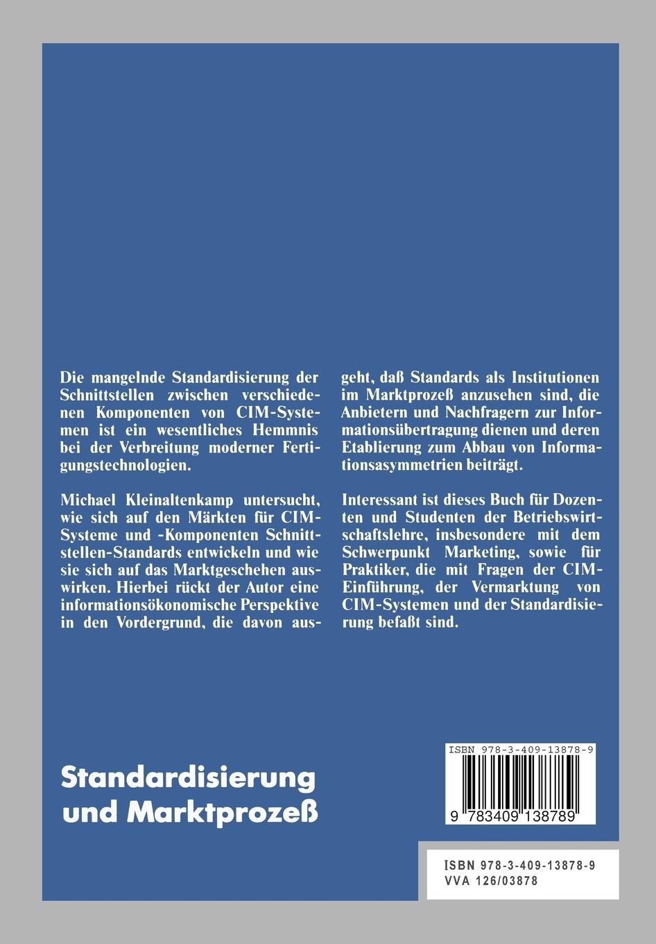 Rückseitencover Standardisierung und Marktprozeß