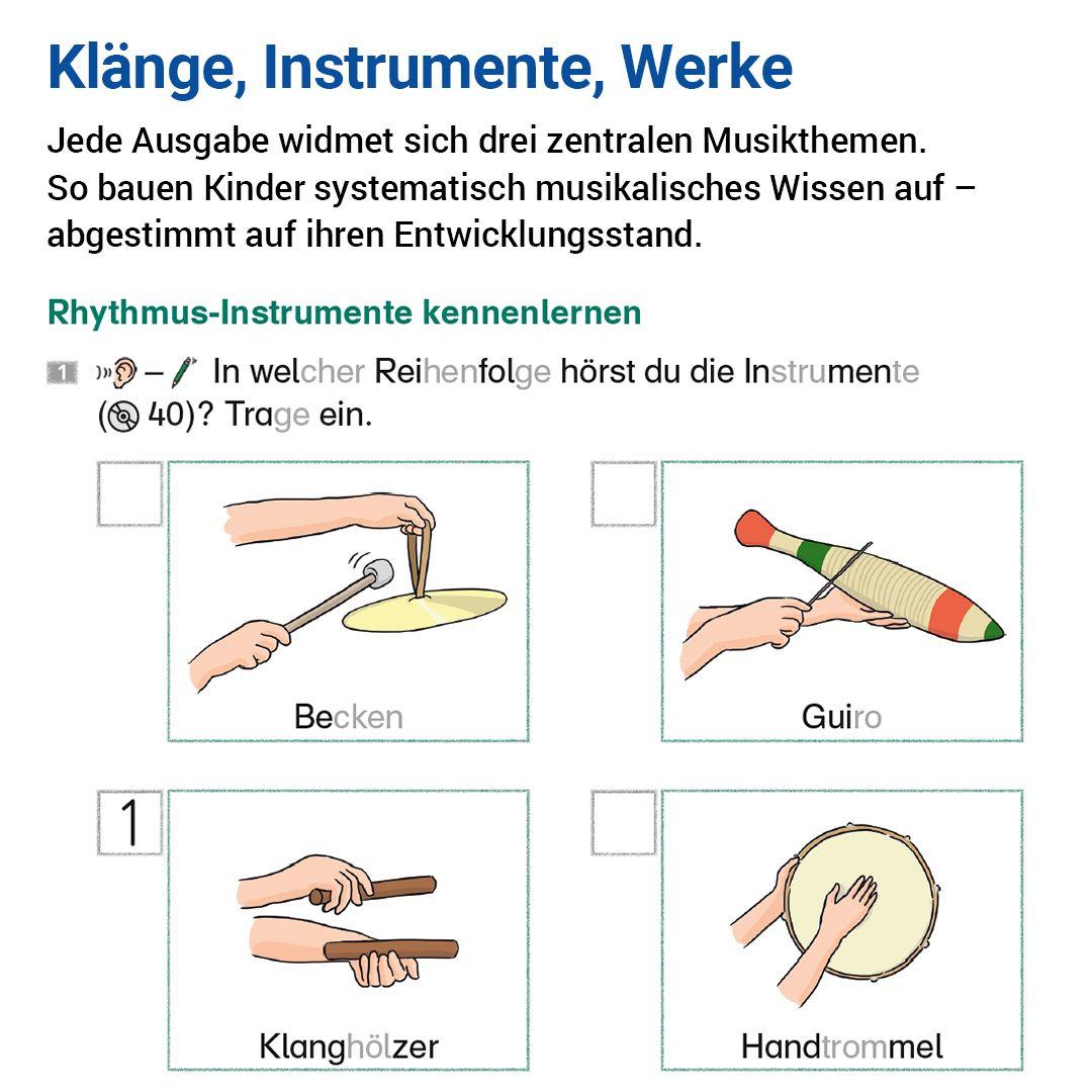 Beispielinhalt (Bild) Das Übungsheft Musik 1/2