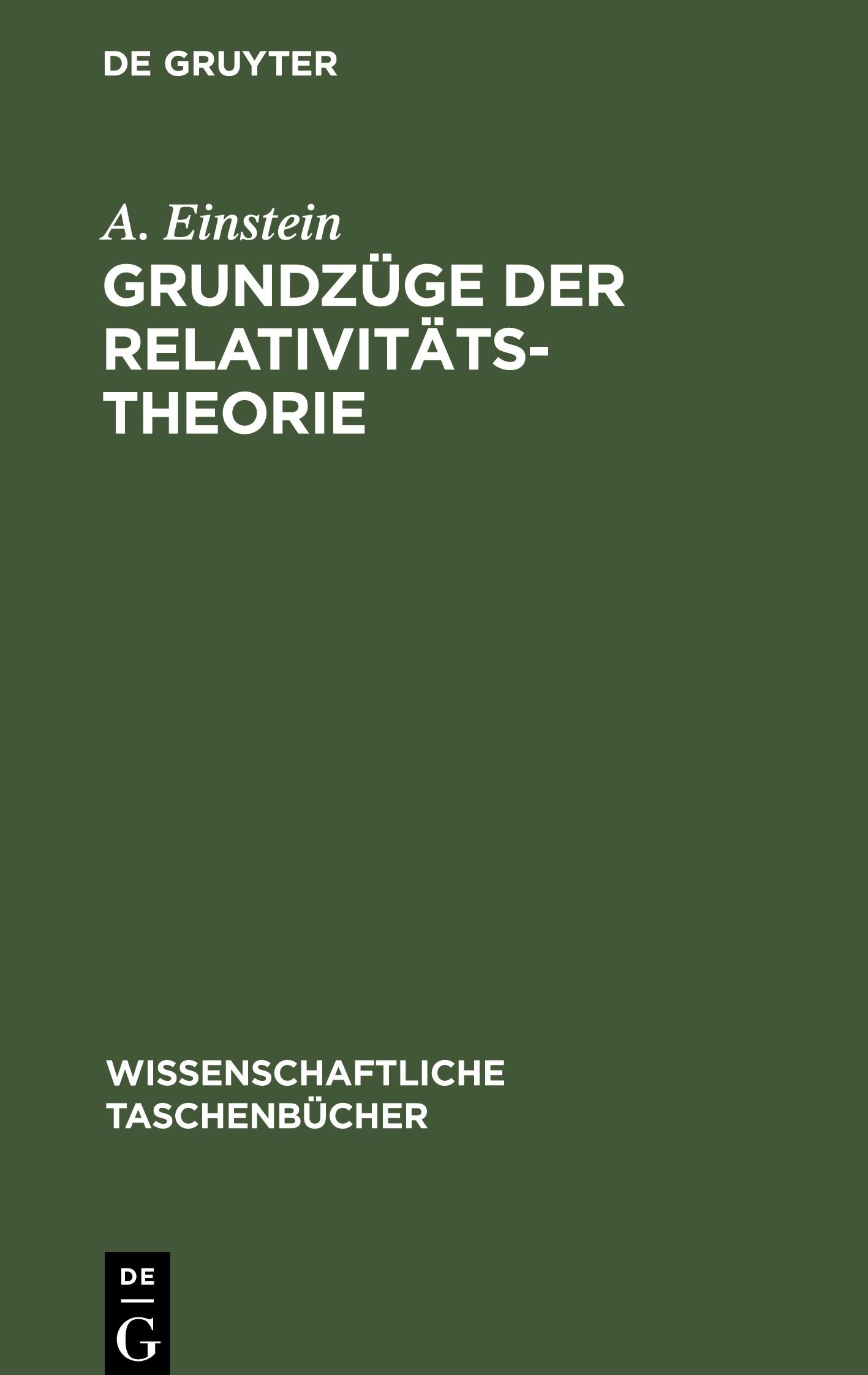 Vorderes Coverbild Grundzüge der Relativitätstheorie