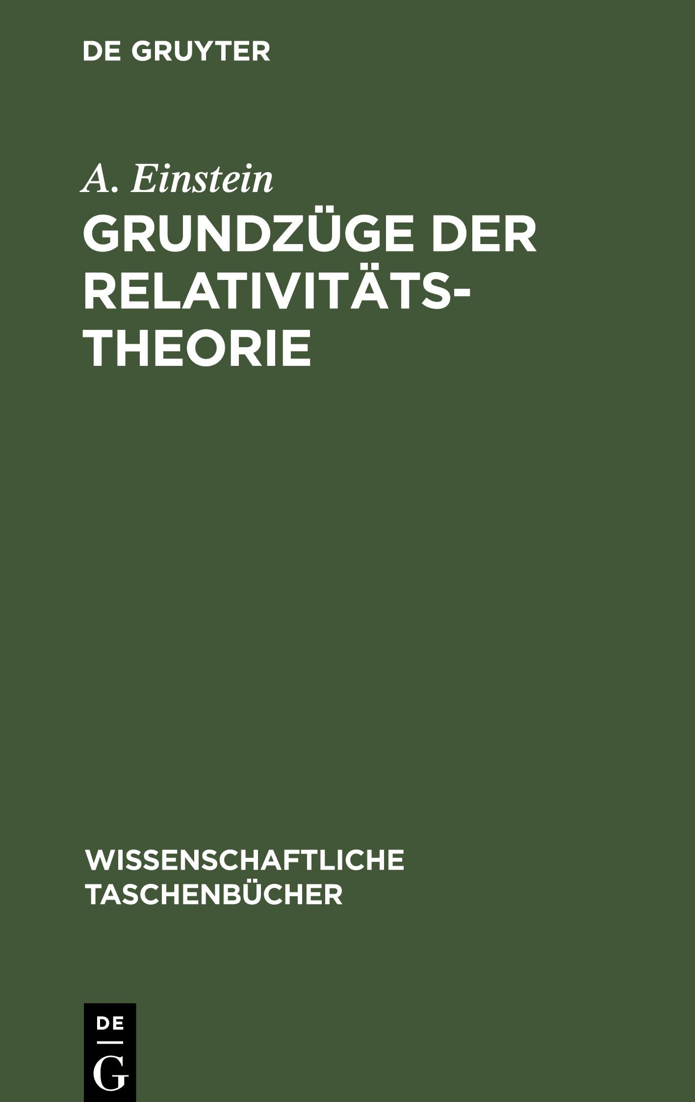 Vorderes Coverbild Grundzüge der Relativitätstheorie