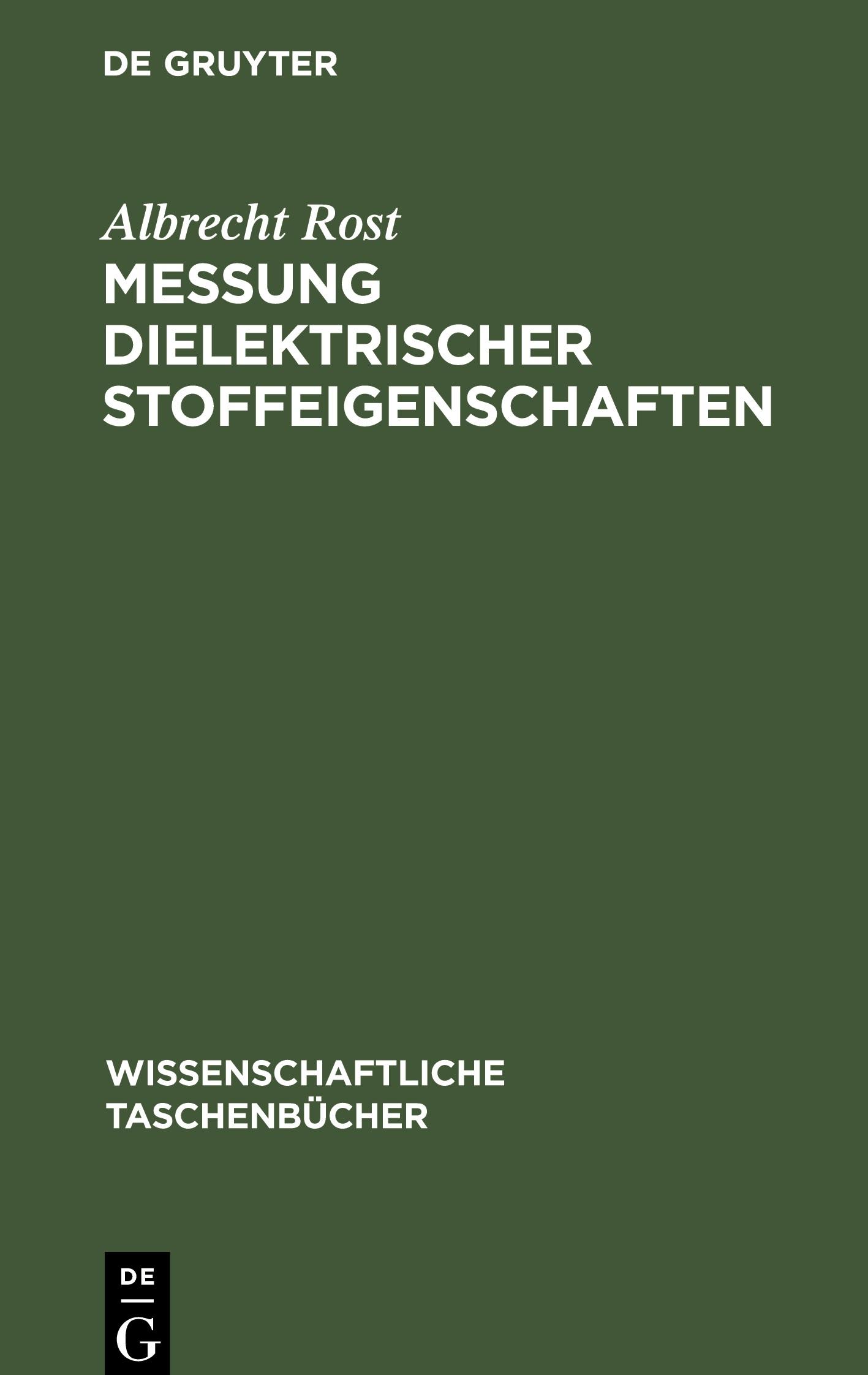 Vorderes Coverbild Messung dielektrischer Stoffeigenschaften