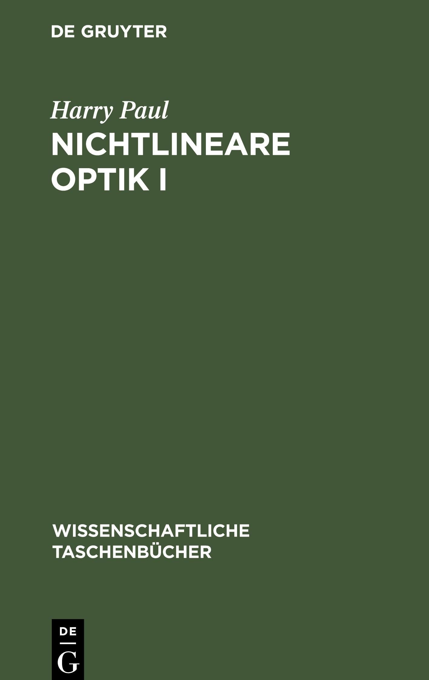 Vorderes Coverbild Nichtlineare Optik I