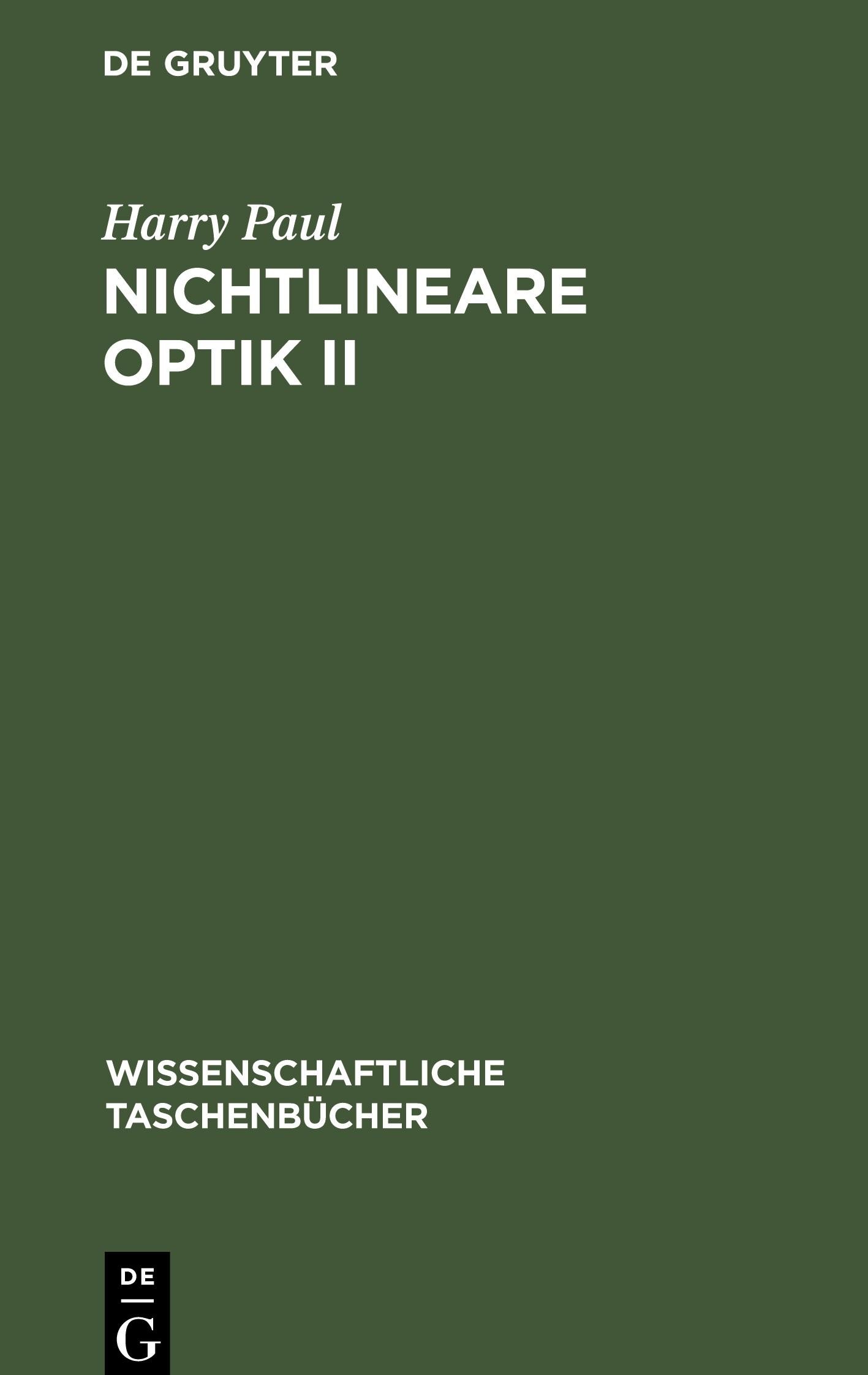 Vorderes Coverbild Nichtlineare Optik II