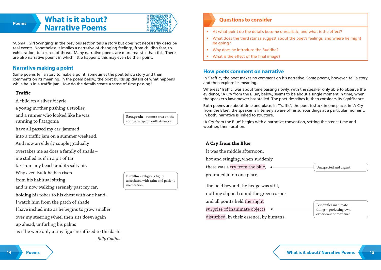 Beispielinhalt (Bild) Aqa Unseen Poetry Anthology Revision Guide