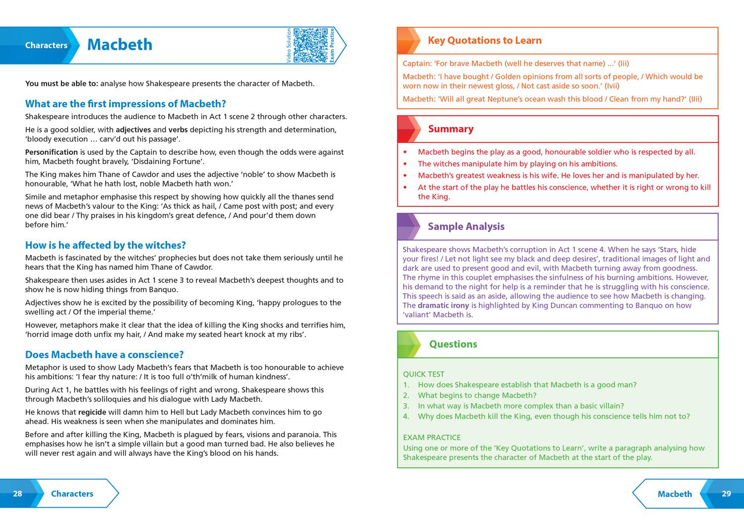 Beispielinhalt (Bild) Macbeth: Aqa GCSE 9-1 English Literature Text Guide