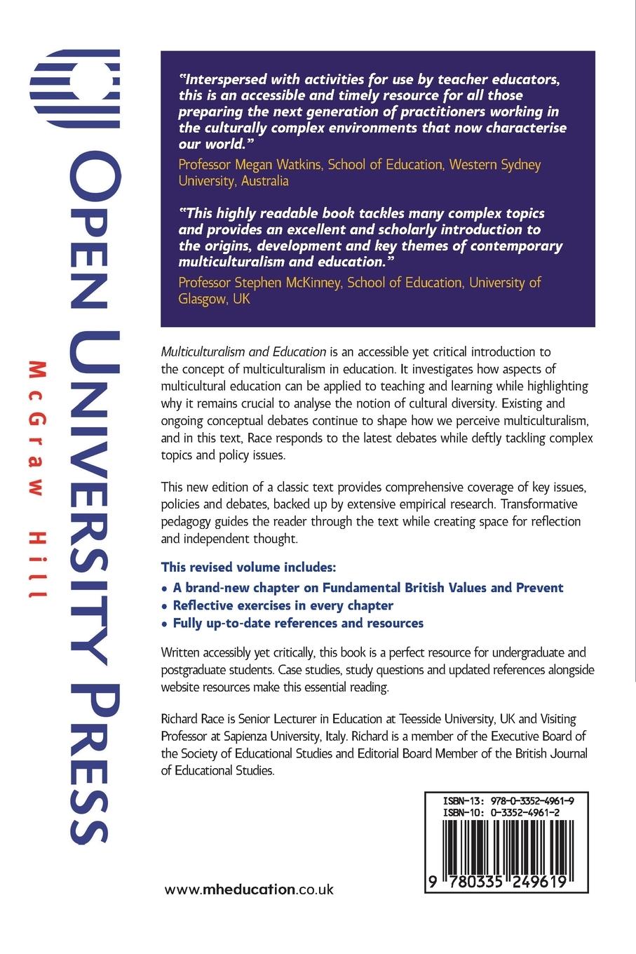 Rückseitencover Multiculturalism and Education, 3e