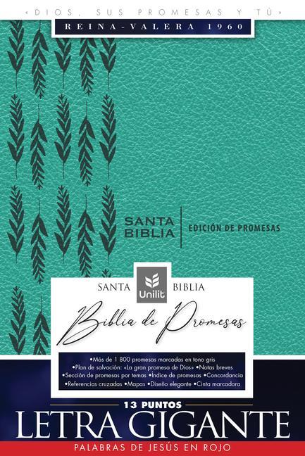 Vorderes Coverbild Santa Biblia de Promesas Reina Valera 1960 / Letra Gigante - 13 Puntos / Piel Especial Con Índice Y Cierre / Turquesa // Spanish Promise Bible Rvr 60 / Giant Print - 13 Points / Leathersoft with Index and Zipper / Turquoise