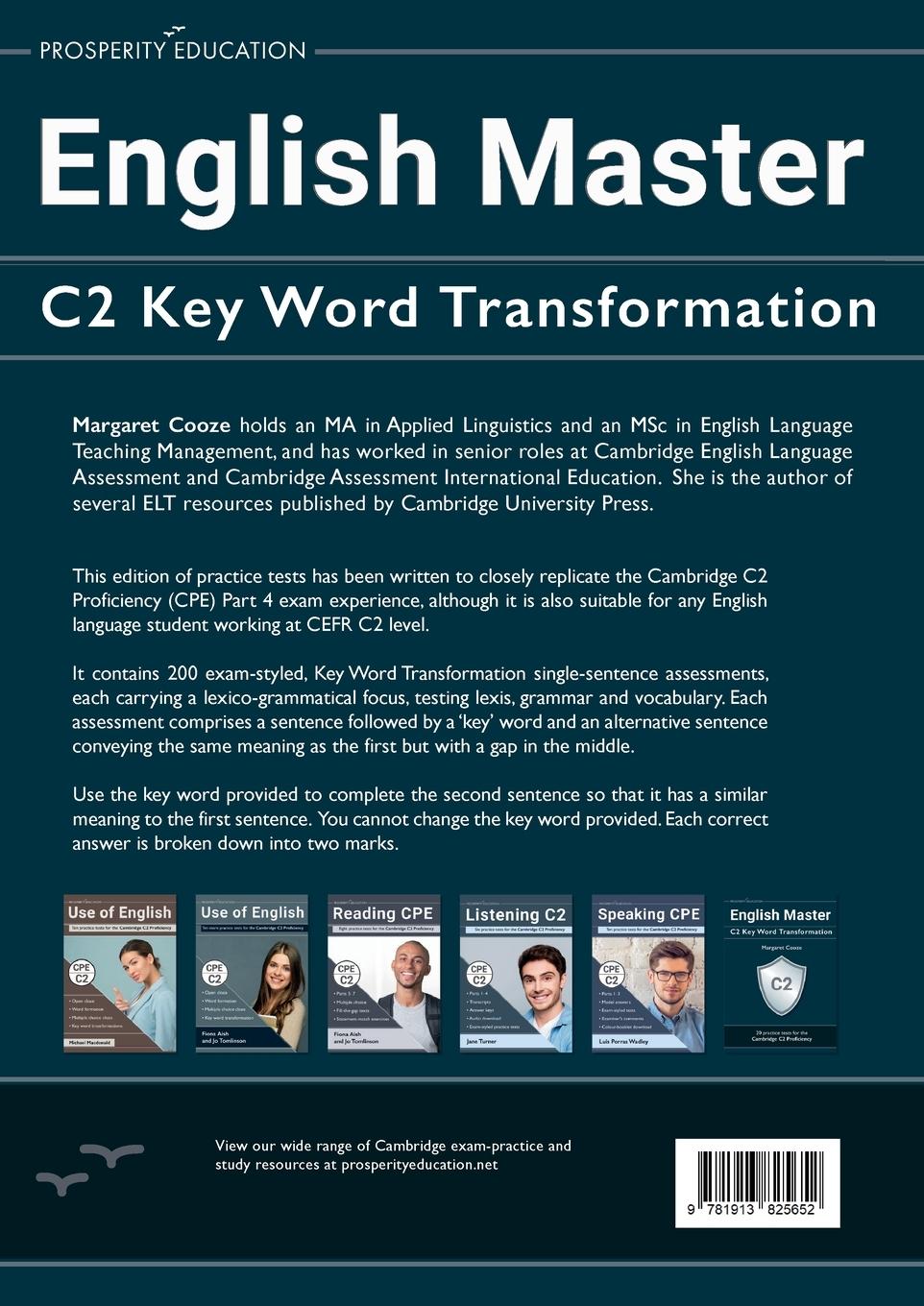 Rückseitencover English Master C2 Key Word Transformation