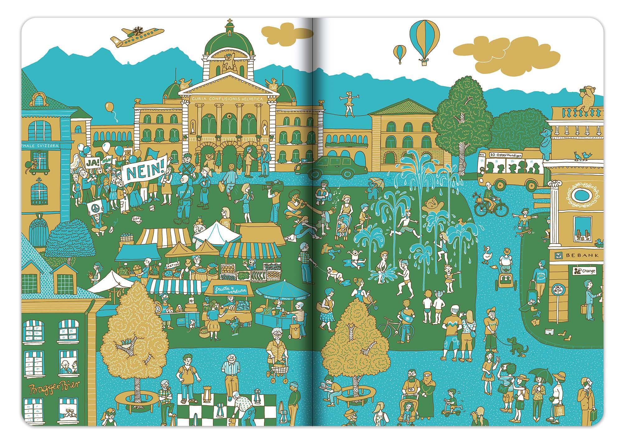 Beispielinhalt (Bild) Das Bern Wimmelbuch