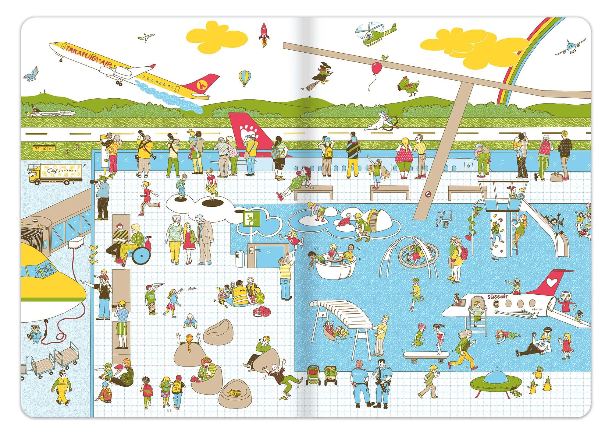 Beispielinhalt (Bild) Das Flughafen Wimmelbuch