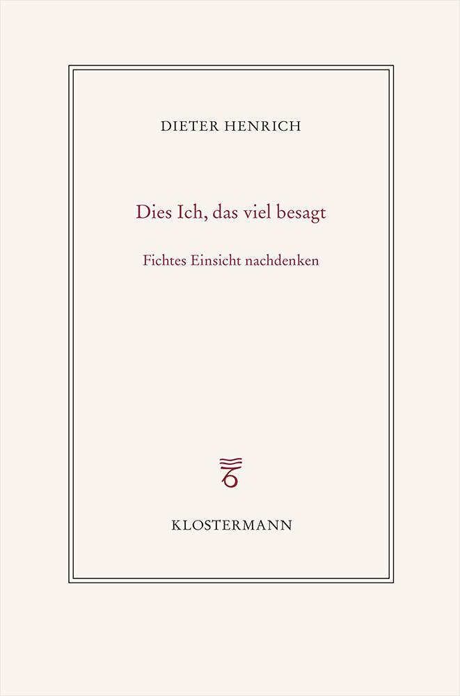 Vorderes Coverbild Dies Ich, das viel besagt