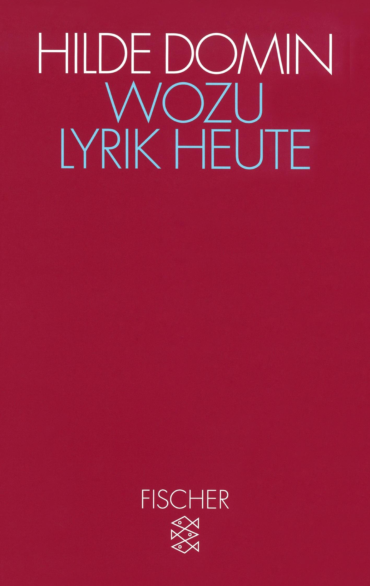 Vorderes Coverbild Wozu Lyrik heute