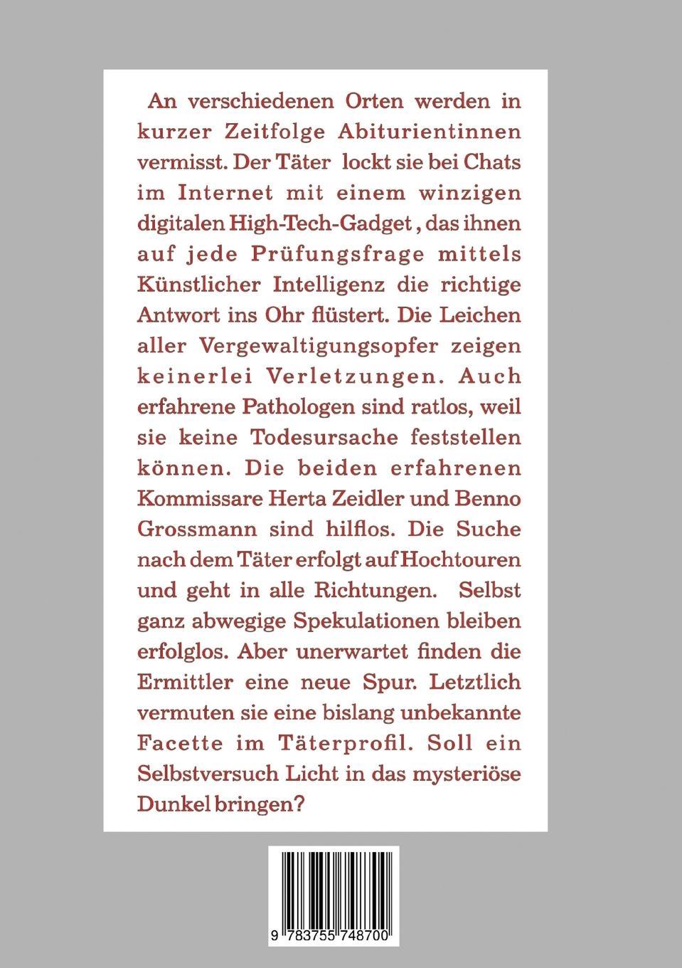Rückseitencover Morde an Abiturientinnen