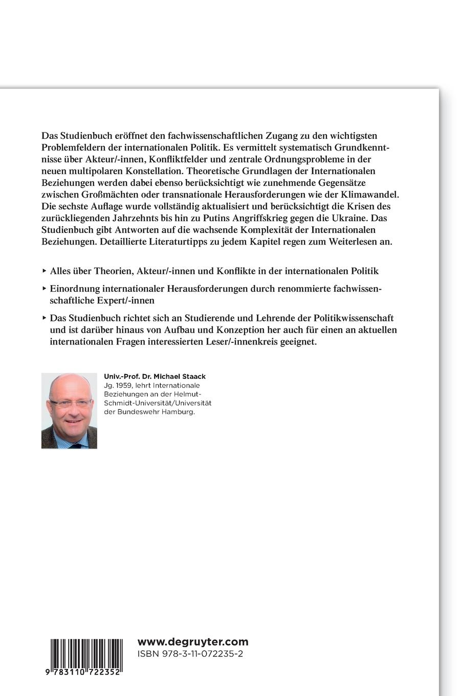 Rückseitencover Einführung in die Internationale Politik