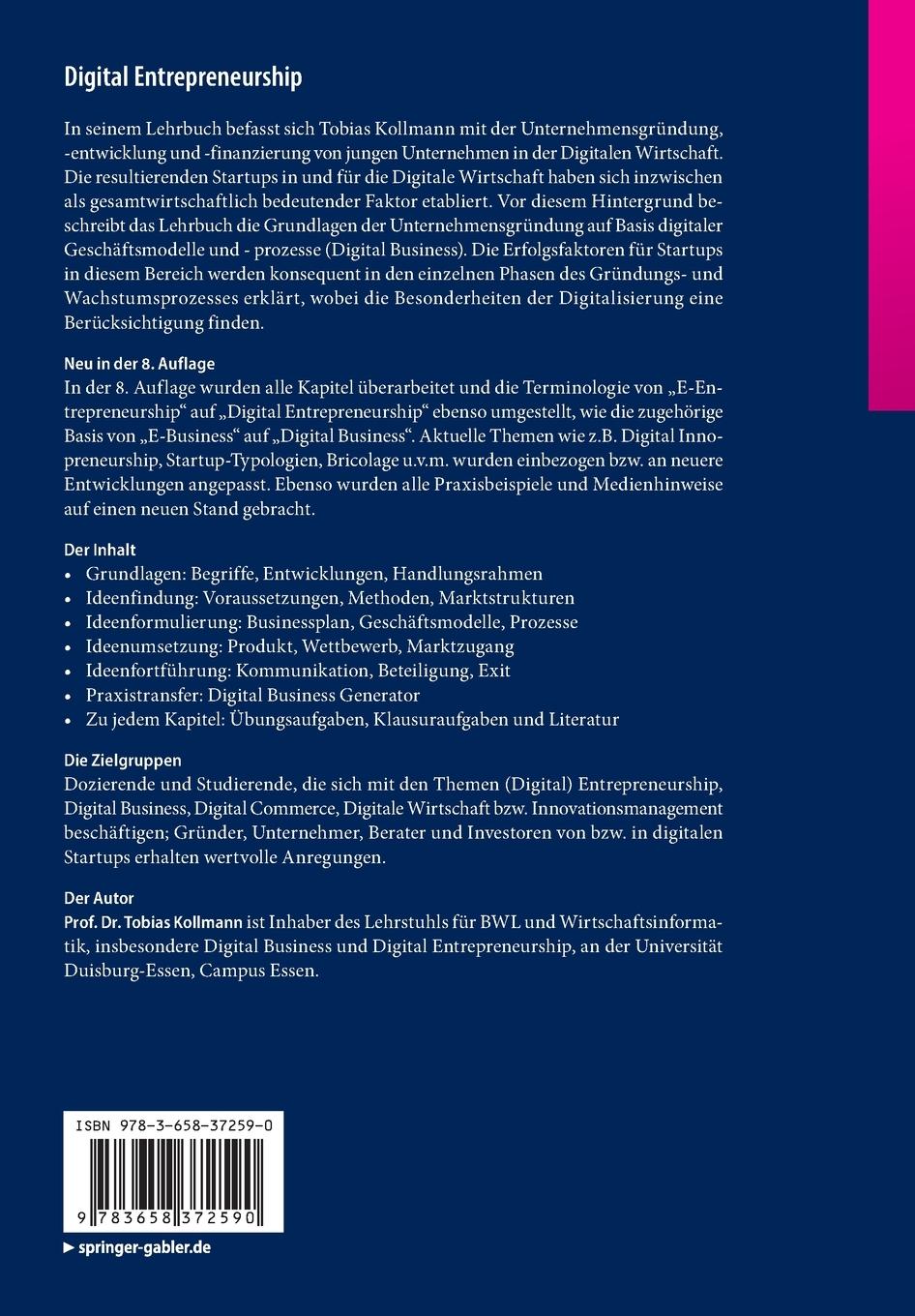 Rückseitencover Digital Entrepreneurship