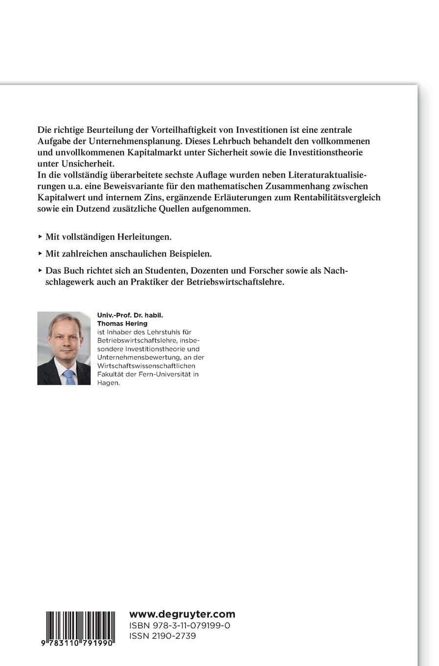 Rückseitencover Investitionstheorie