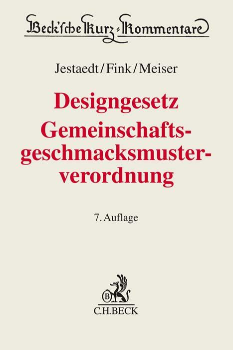 Vorderes Coverbild Designgesetz, Gemeinschaftsgeschmacksmusterverordnung