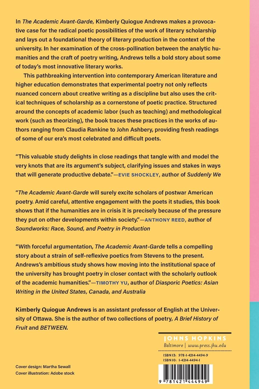 Rückseitencover Academic Avant-Garde