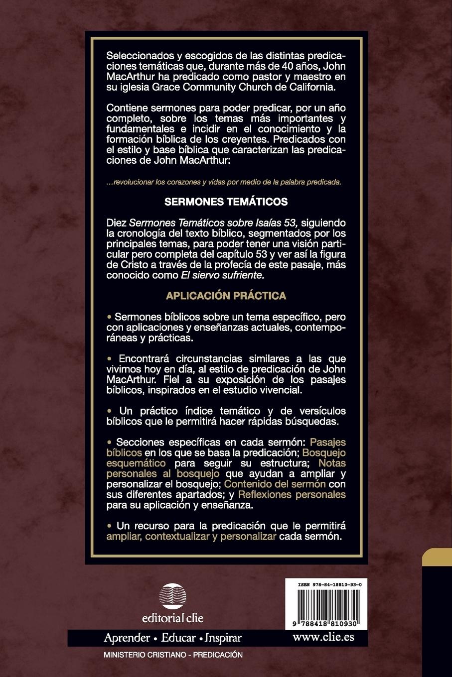 Rückseitencover El Sermones tem¿¿ticos sobre Isa¿¿as 53