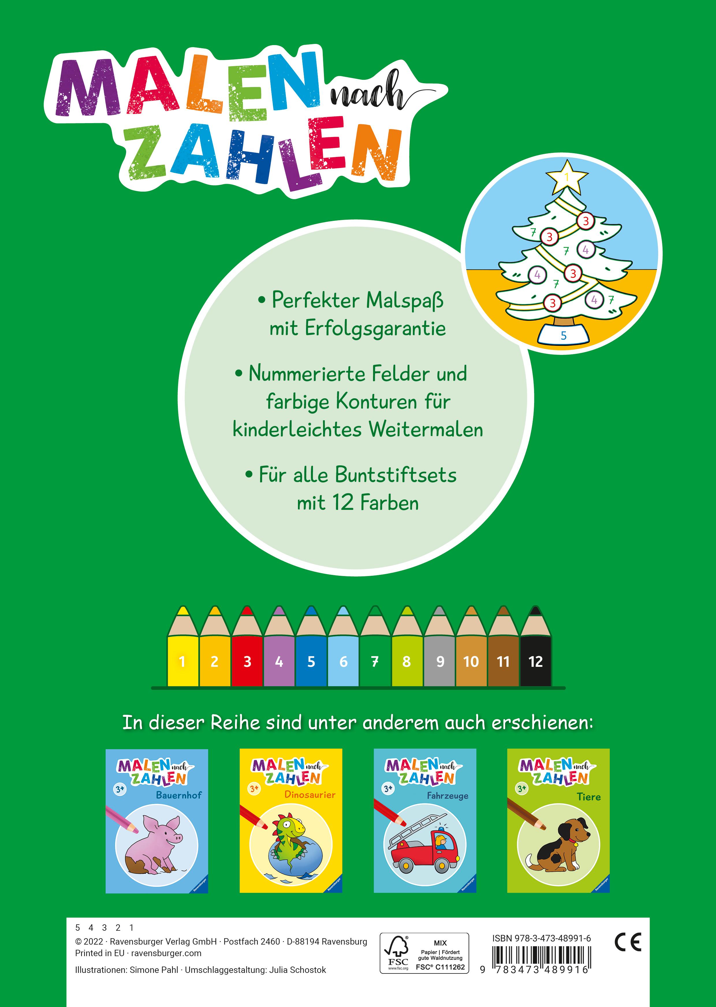 Rückseitencover Malen nach Zahlen ab 3 Jahren - Weihnachten für kleine Künstler