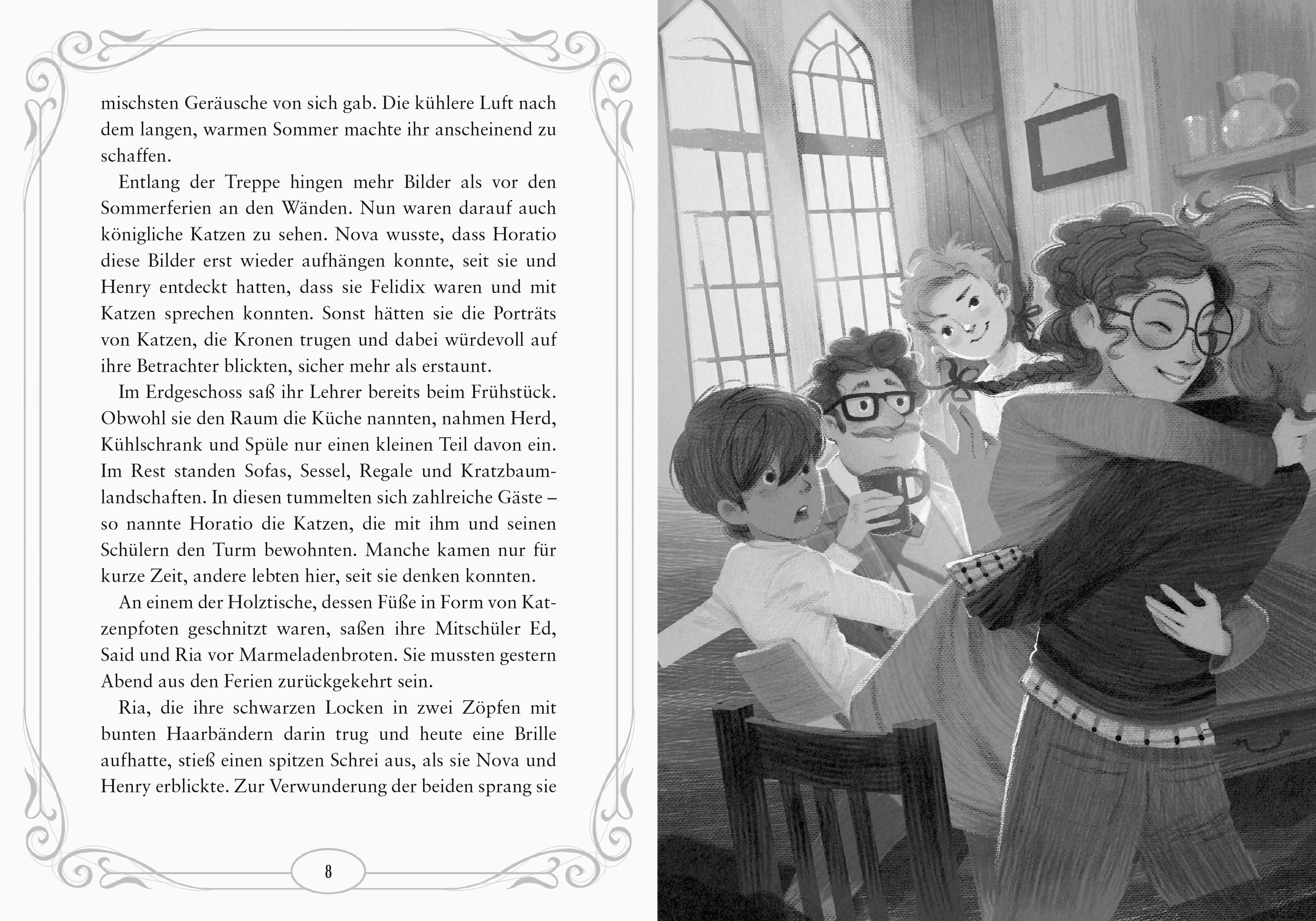 Beispielinhalt (Bild) Mitternachtskatzen, Band 2: Die Hüter des Smaragdsterns (Katzenflüsterer-Fantasy in London für Kinder ab 9 Jahren)