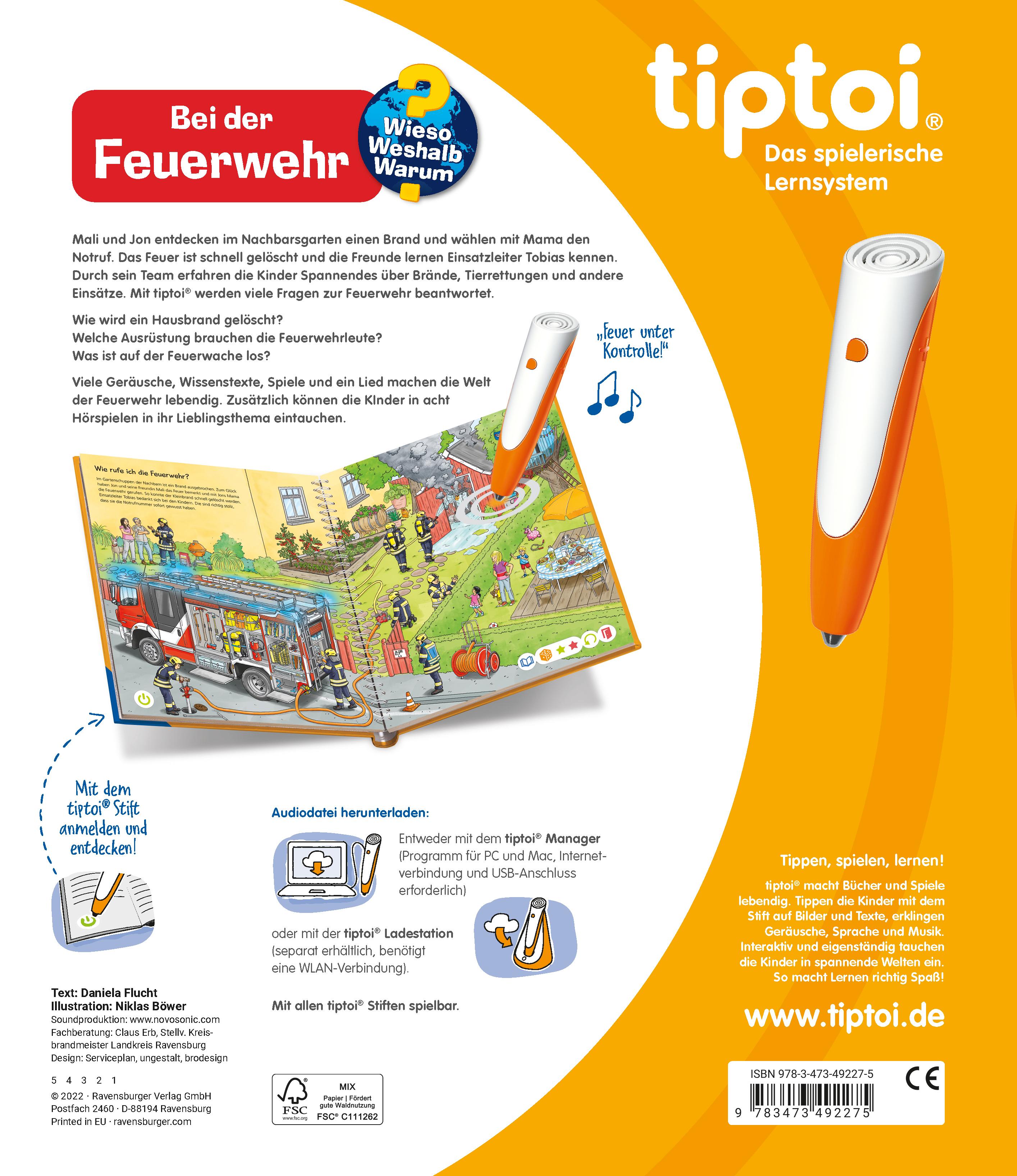 Rückseitencover tiptoi® Wieso? Weshalb? Warum? Bei der Feuerwehr