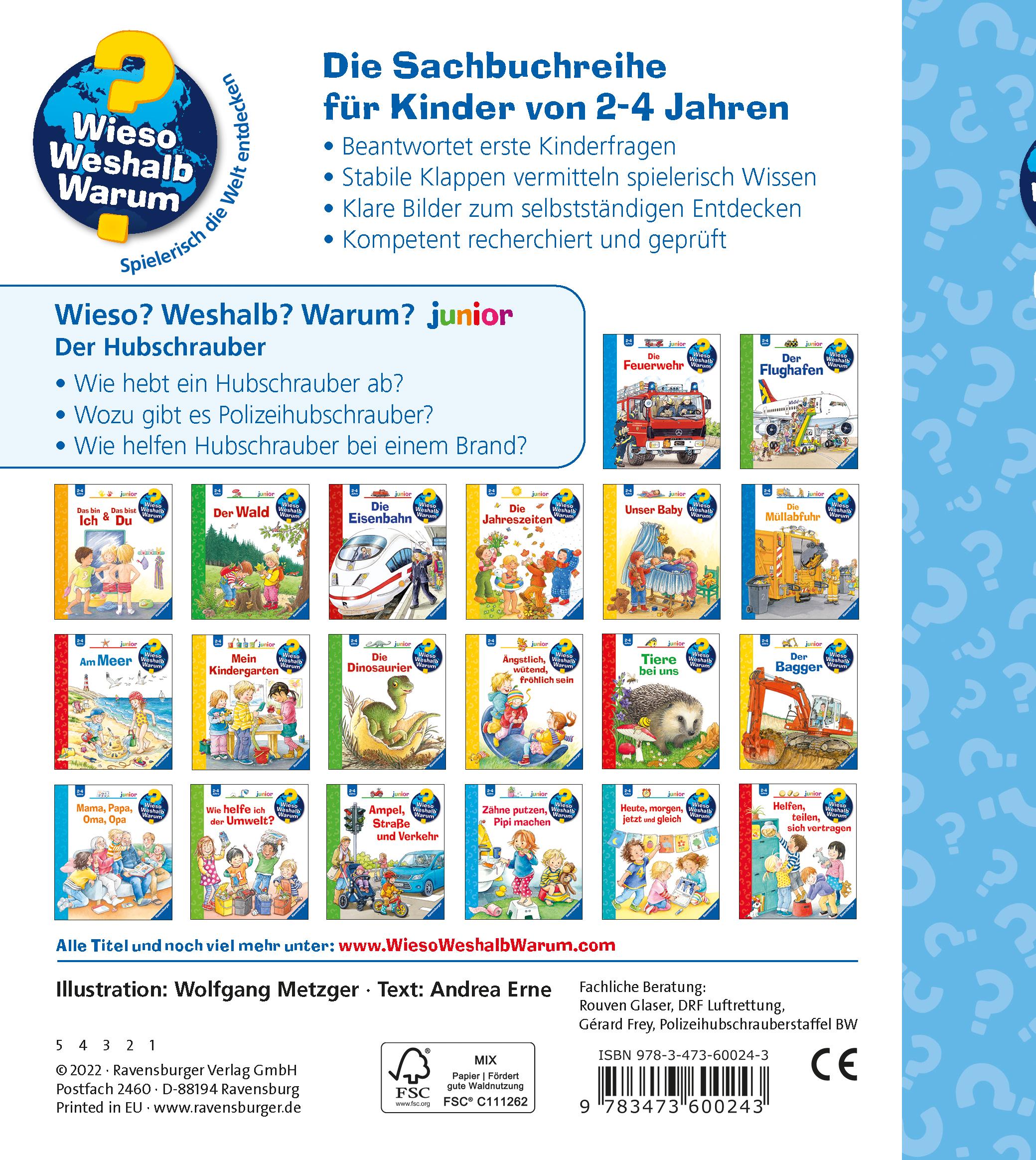 Rückseitencover Wieso? Weshalb? Warum? junior, Band 26: Der Hubschrauber