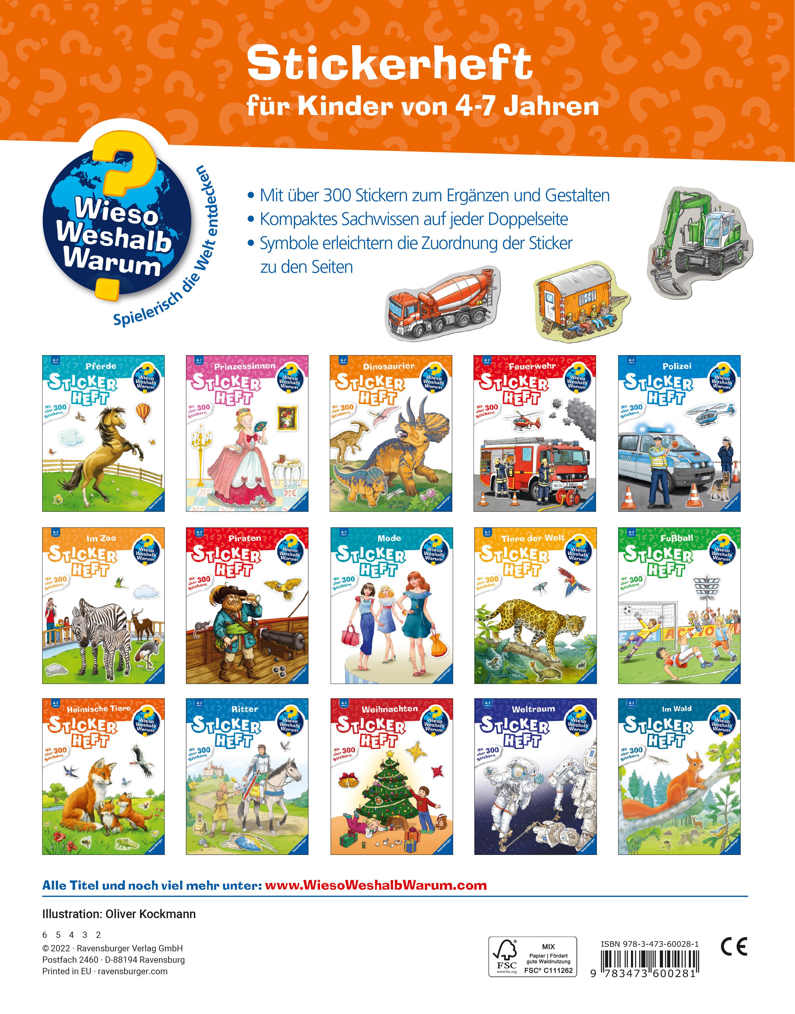 Rückseitencover Wieso? Weshalb? Warum? Stickerheft: Fahrzeuge auf der Baustelle