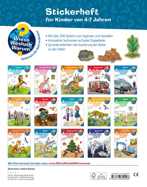 Beispielinhalt (Bild) Wieso? Weshalb? Warum? Stickerheft: Im Wald
