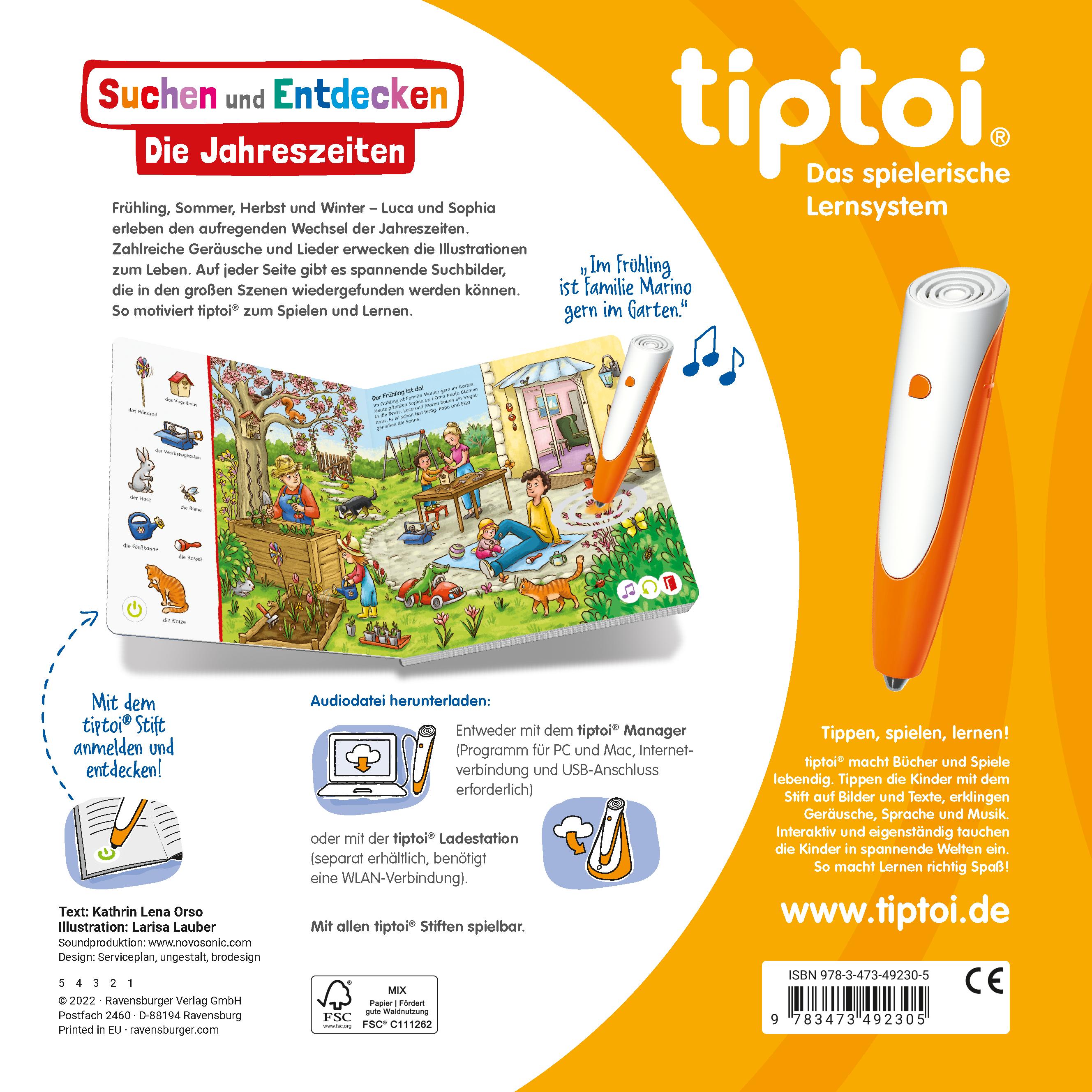 Rückseitencover tiptoi® Suchen und Entdecken: Die Jahreszeiten